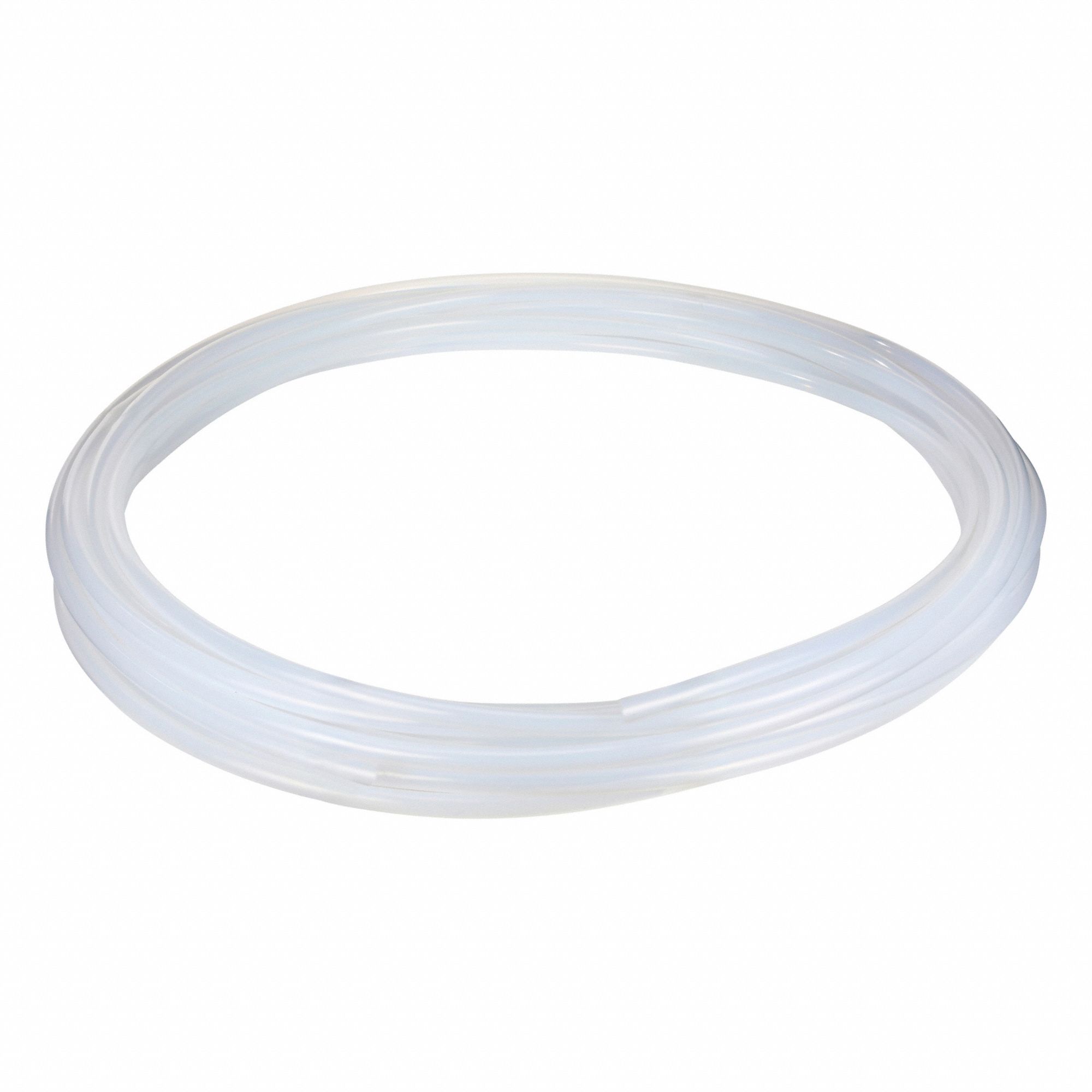 Tubing: PTFE, White, 3/4 in ID, 7/8 in OD, 100 ft Lg, Shore D 50 to 65