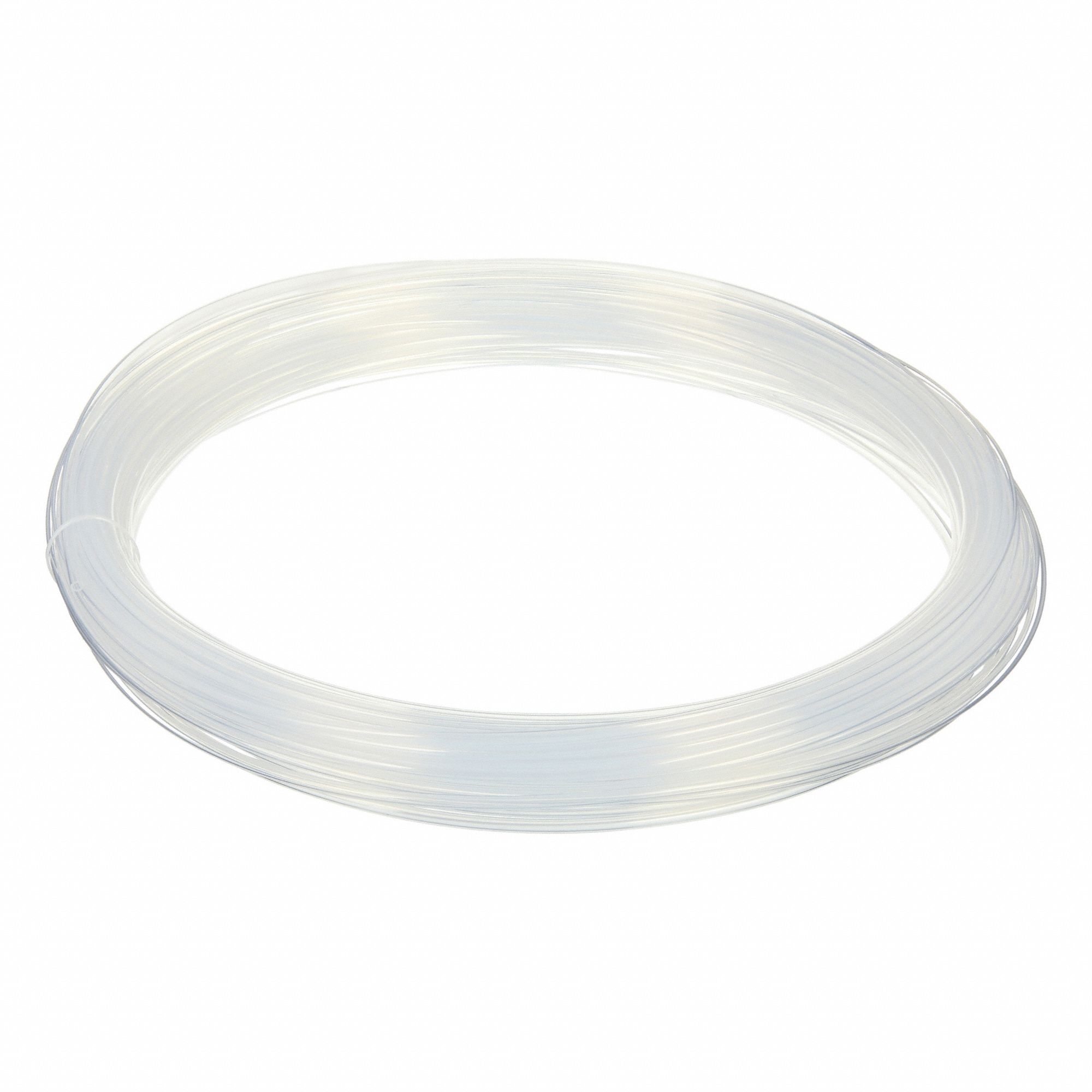 Tubing: FEP, Natural, 1/8 in ID, 3/16 in OD, 100 ft Lg, Shore D 55