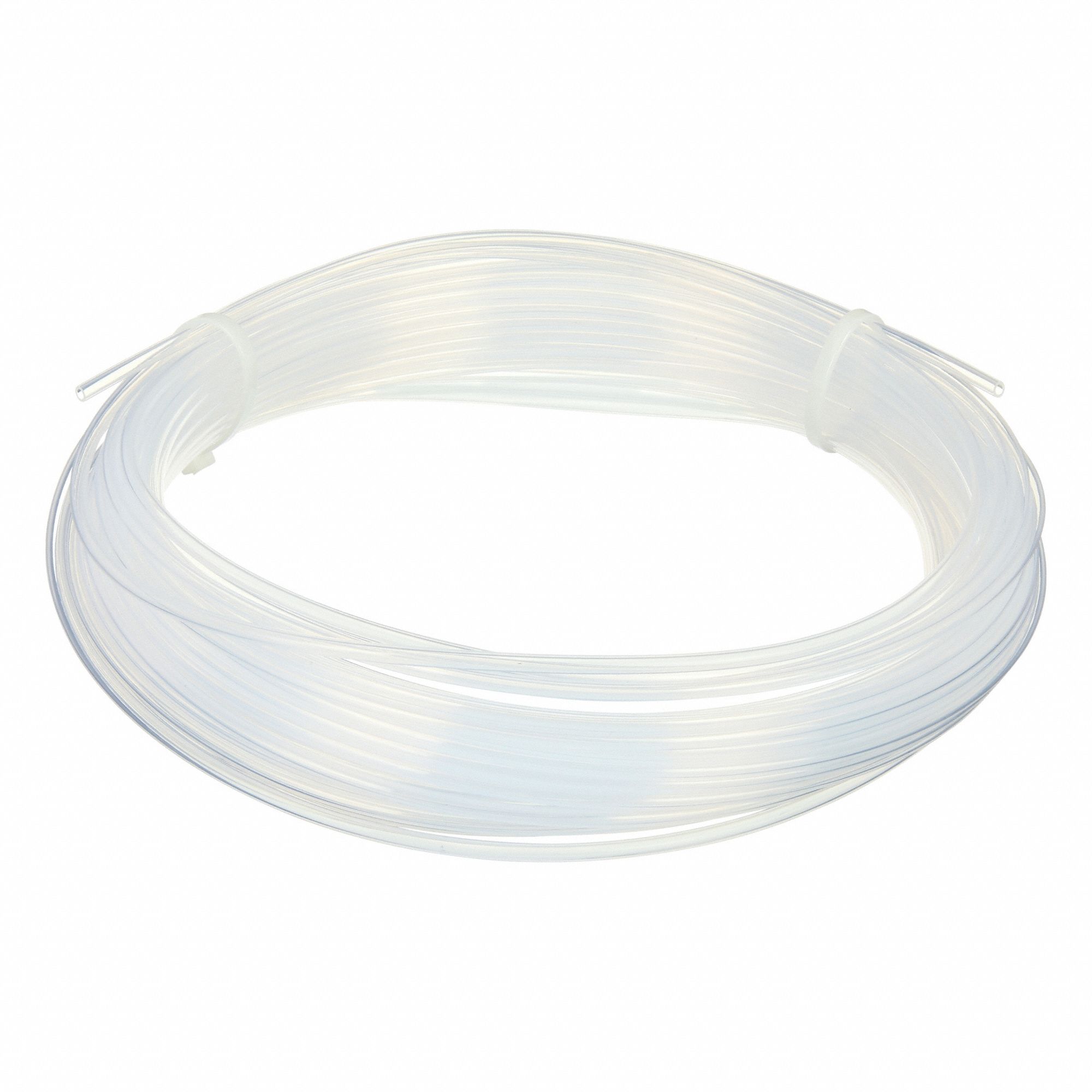 Tubing: FEP, Natural, 5/32 in ID, 1/4 in OD, 100 ft Lg, Shore D 55, Autoclavable