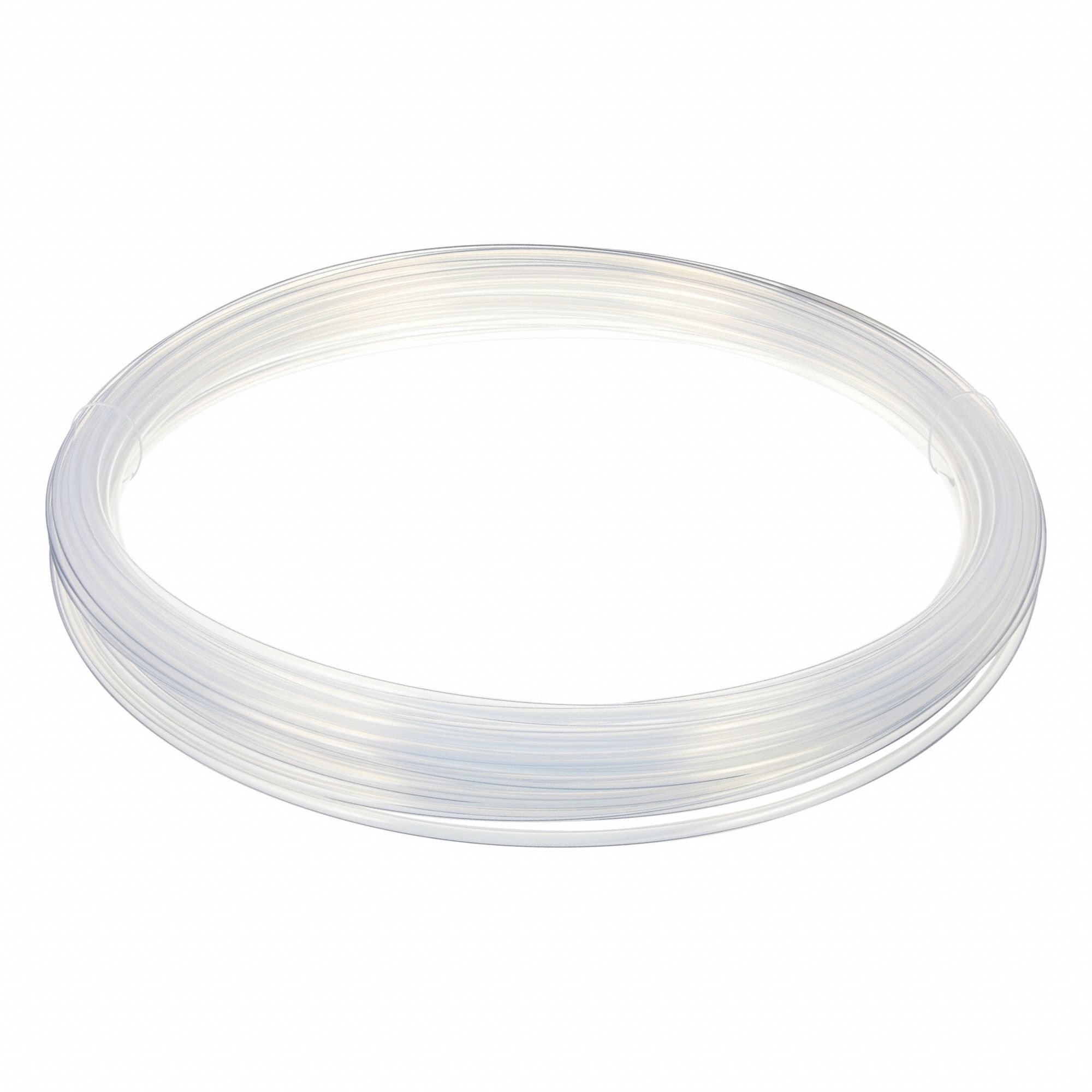 Tubing: FEP, Natural, 1/4 in ID, 5/16 in OD, 100 ft Lg, Shore D 55