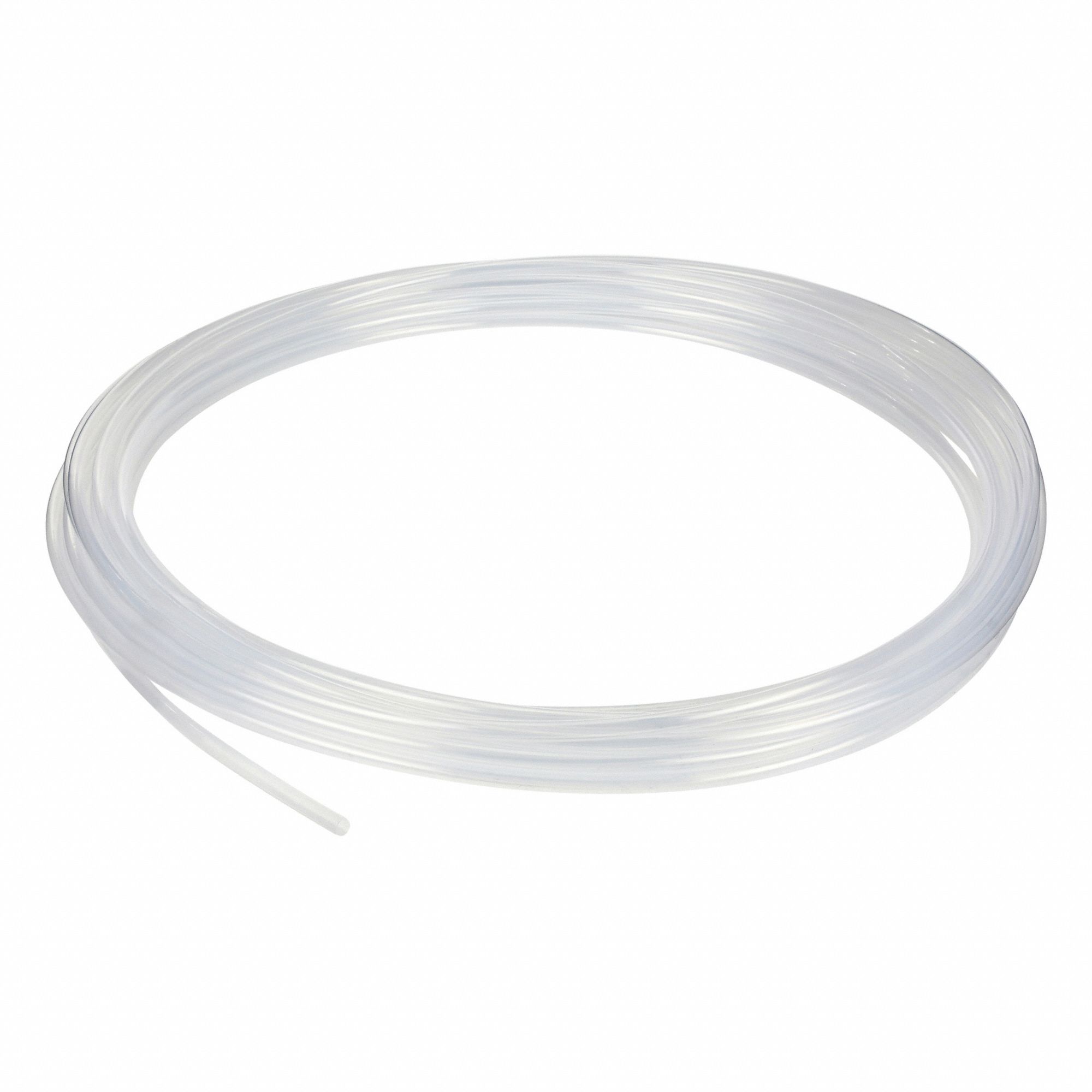 Tubing: FEP, Clear, 1/2 in ID, 9/16 in OD, 100 ft Lg, Shore D 55