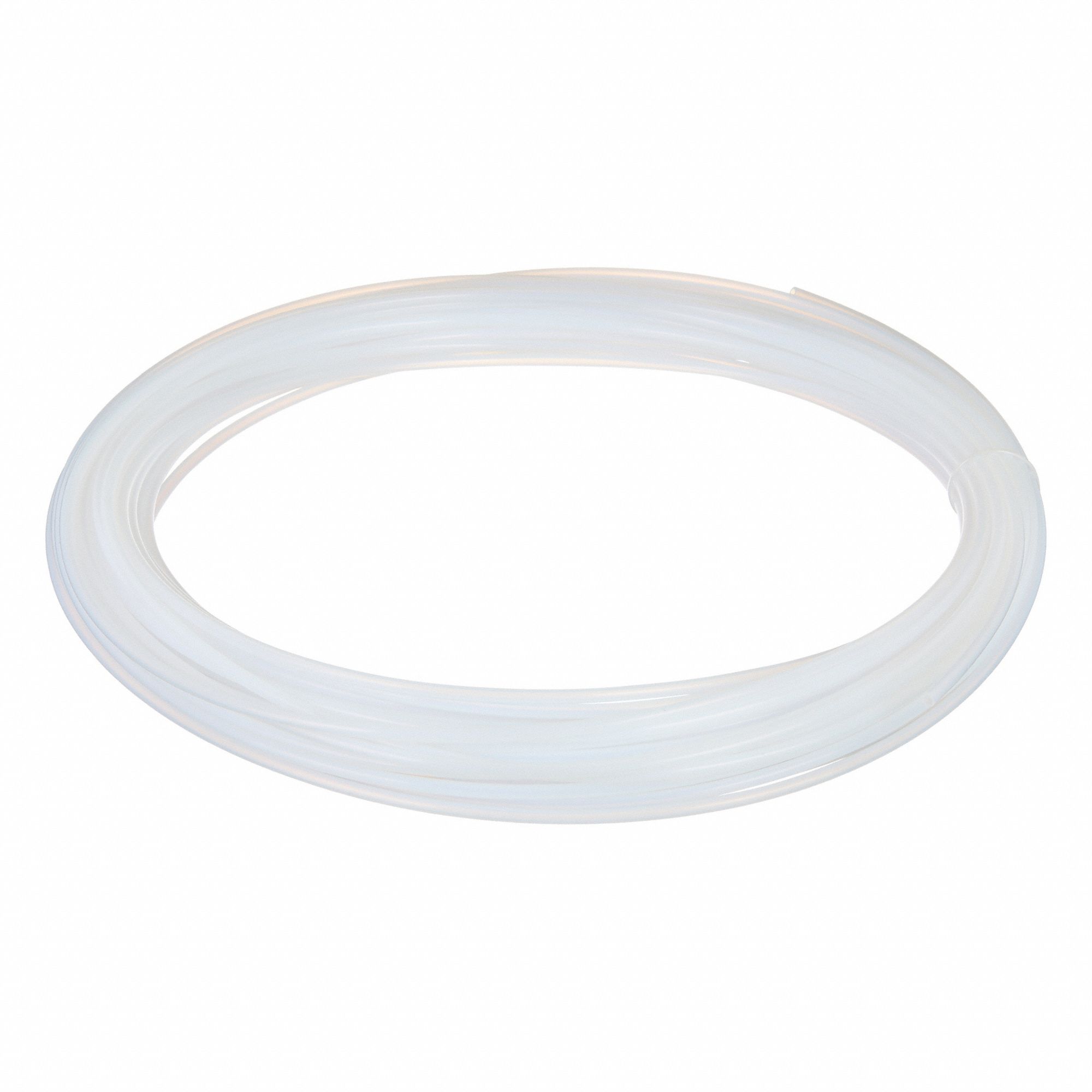 Tubing: PTFE, White, 3 mm ID, 5 mm OD, 100 ft Lg, Shore D 50 to 65