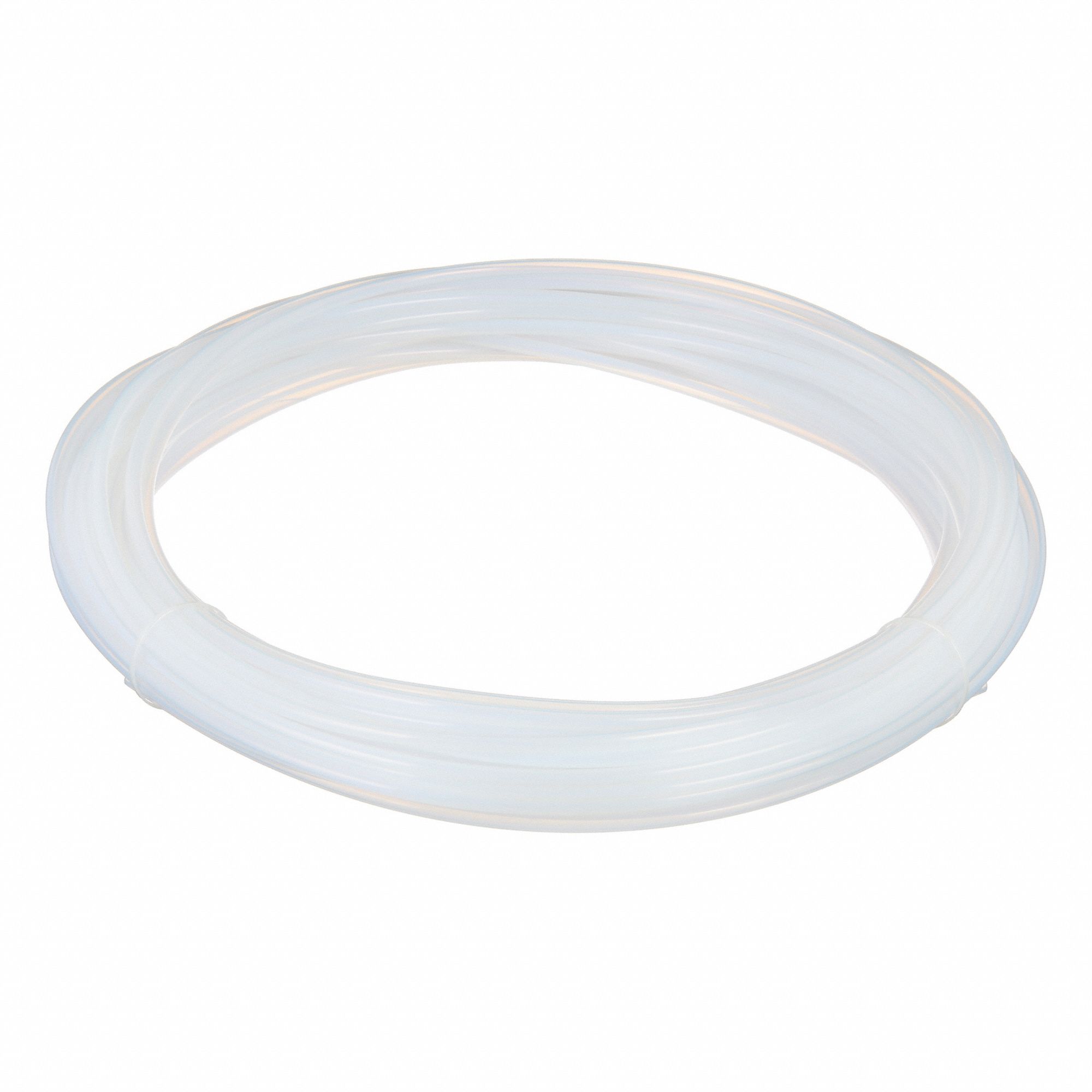Tubing: PTFE, White, 4 mm ID, 6 mm OD, 100 ft Lg, Shore D 50 to 65