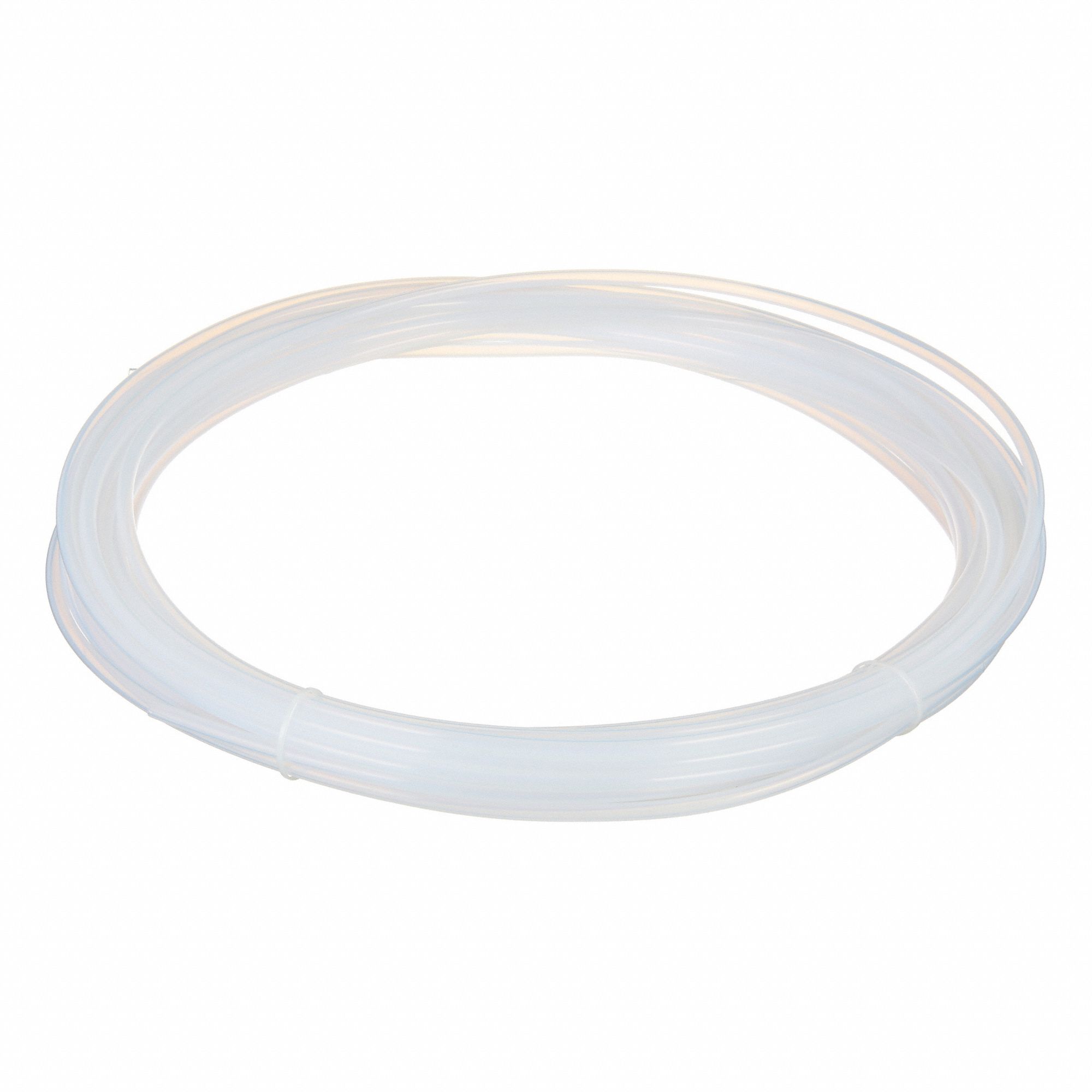 Tubing: PTFE, White, 4 mm ID, 6 mm OD, 50 ft Lg, Shore D 50 to 65