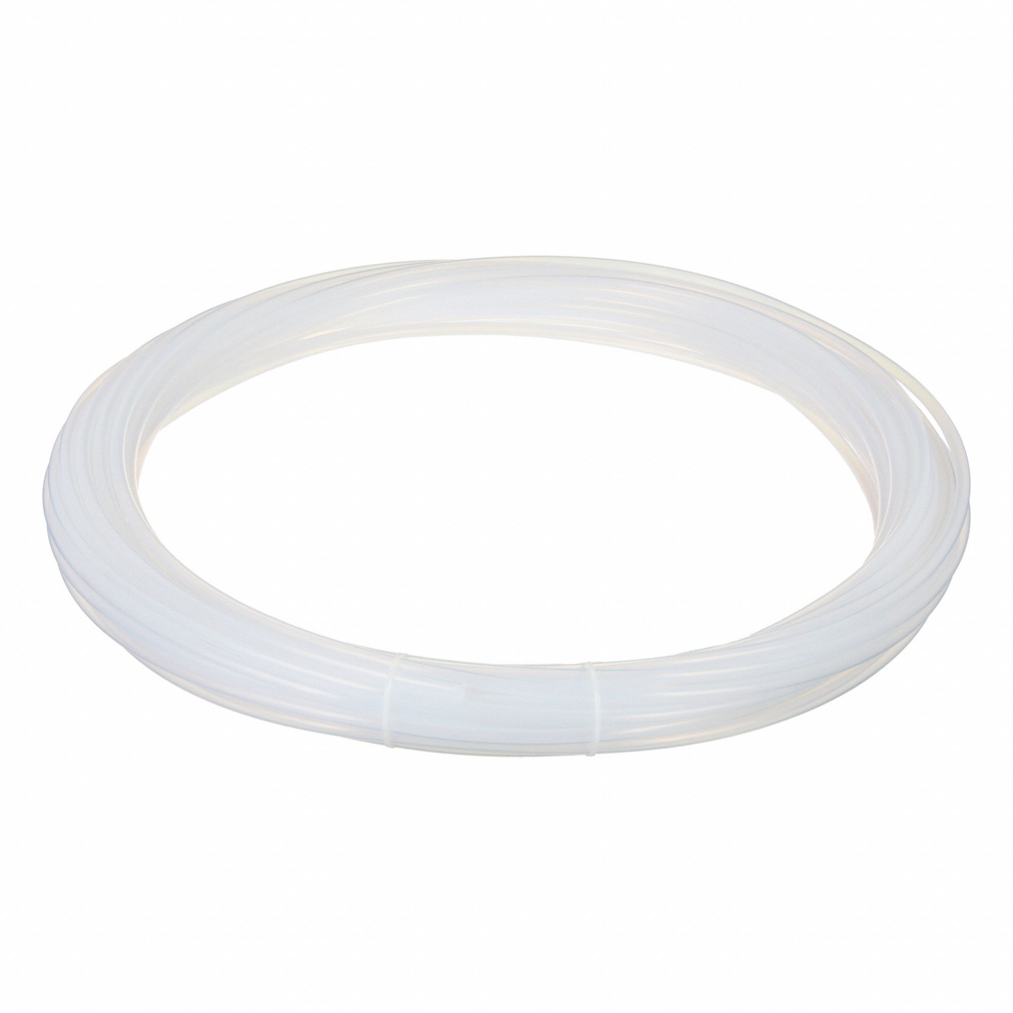 Tubing: PTFE, White, 6 mm ID, 8 mm OD, 100 ft Lg, Shore D 50 to 65