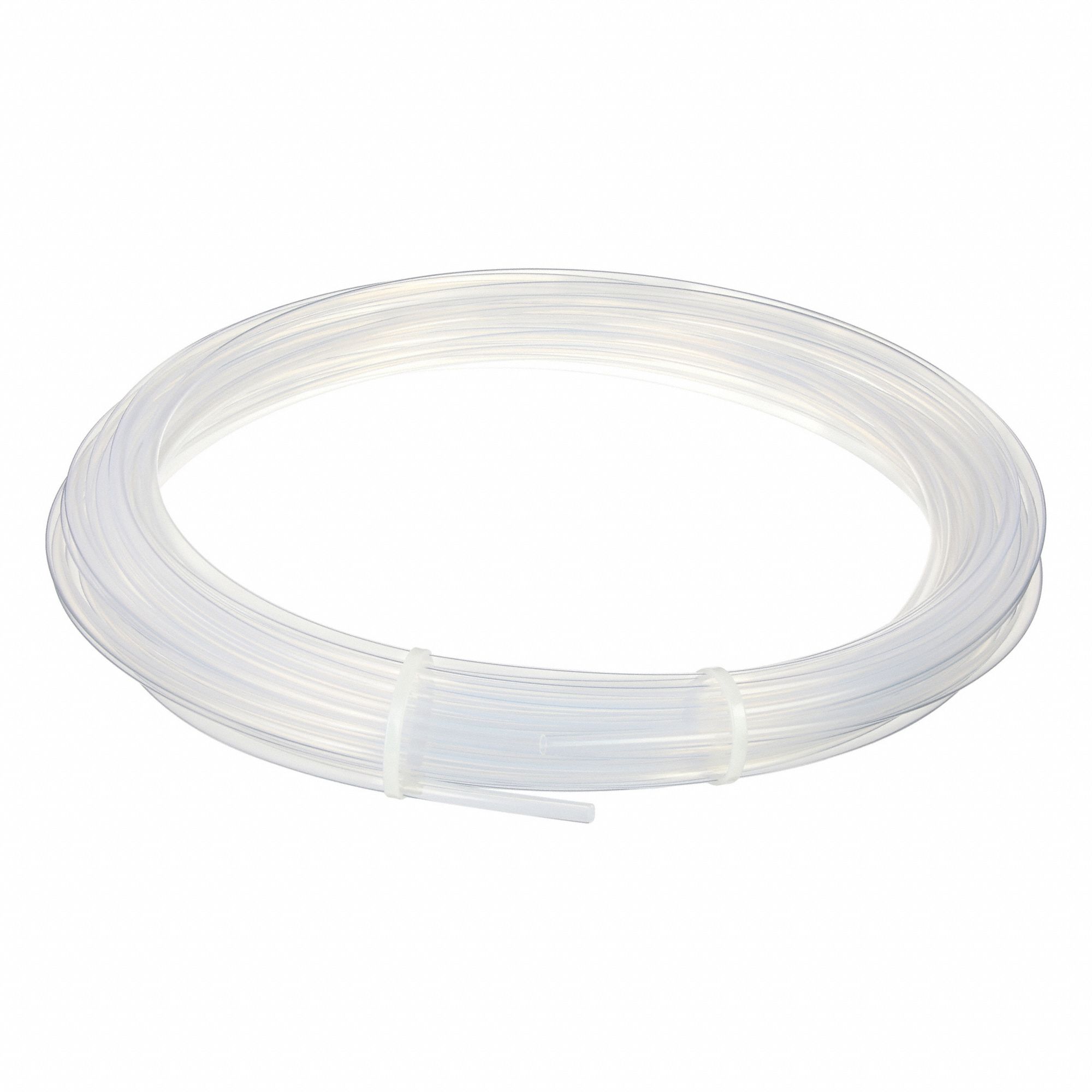 Tubing: FEP, Natural, 8 mm ID, 10 mm OD, 100 ft Lg, Shore D 55