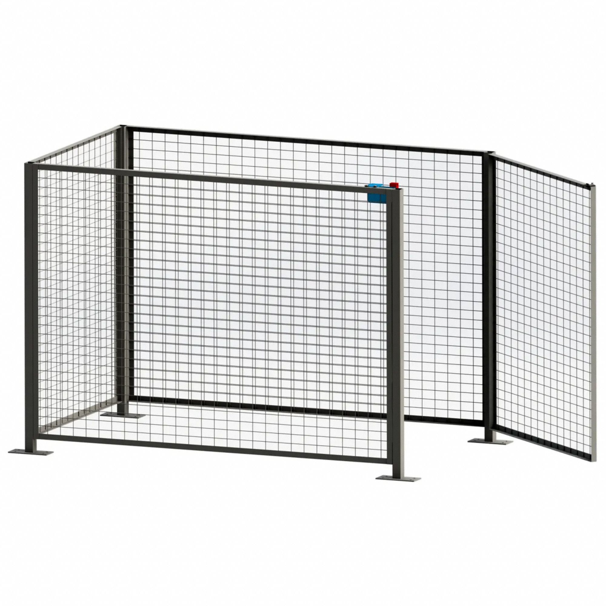 Drum Safety Enclosure Kit: 52 in x 88 in x 63.25 in, 4 ft Door Opening Wd, Steel, Three Phase