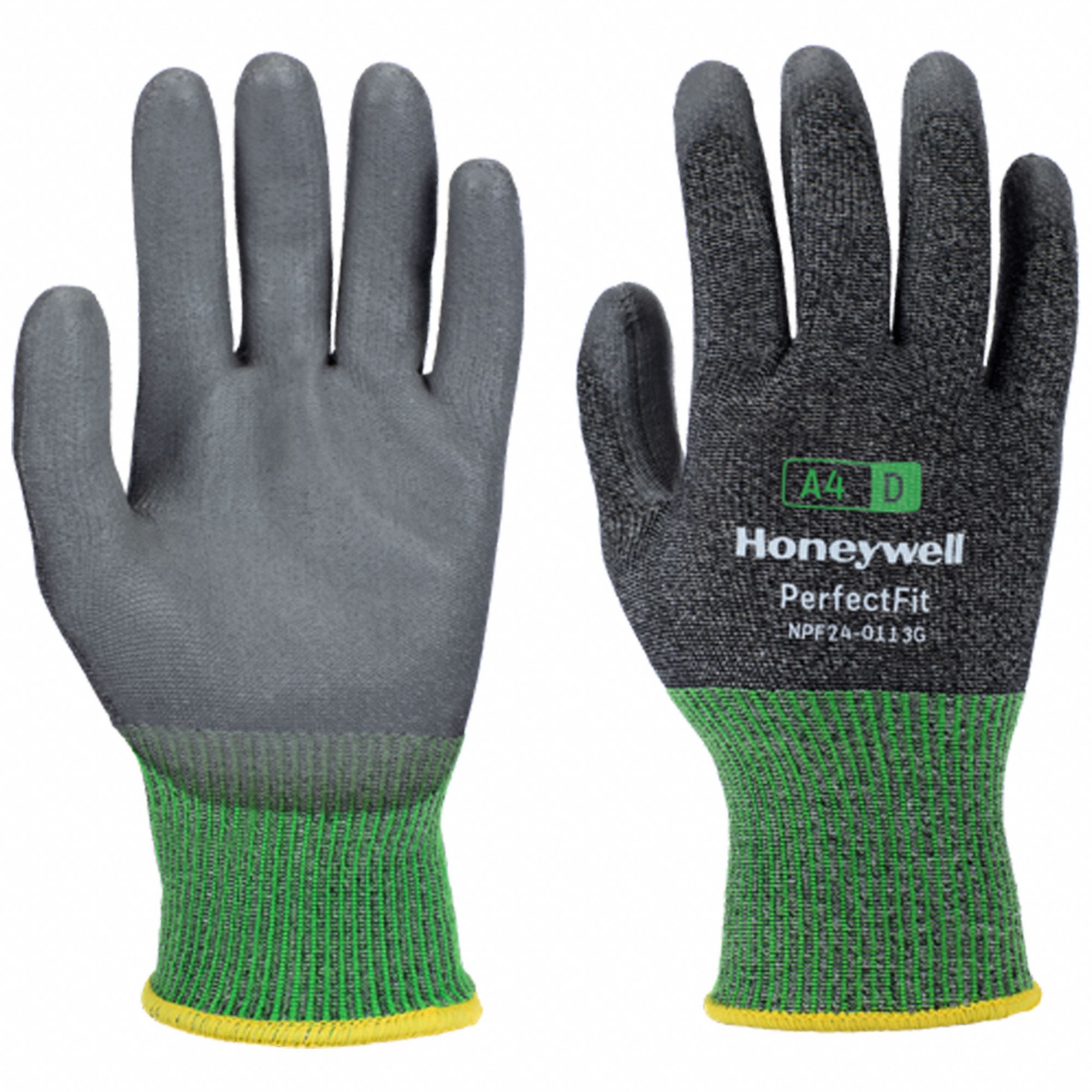 CUT-RESISTANT GLOVES, L (9), ANSI CUT LEVEL A4, ¾ DIPPED, PU, ROUGH
