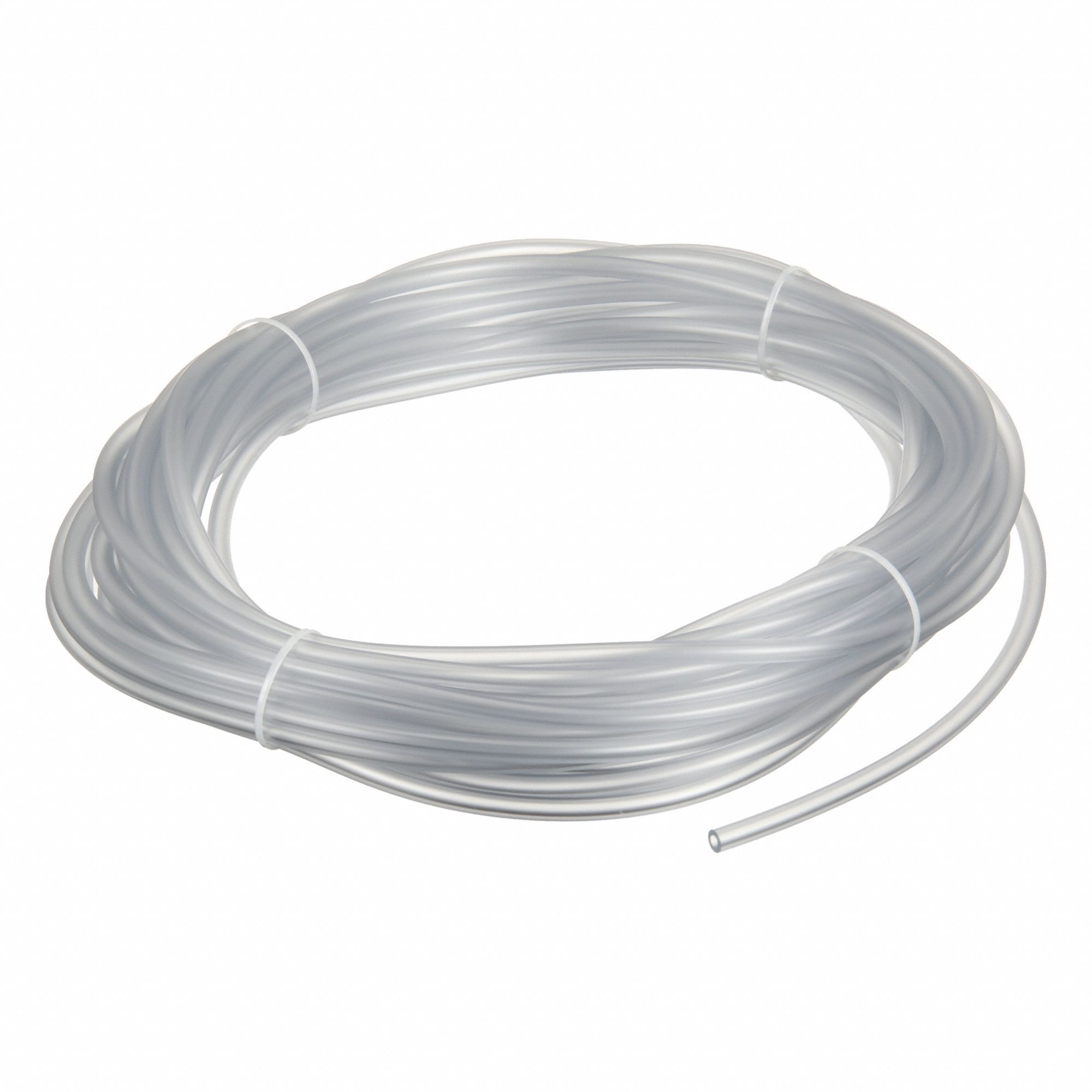 Tubing: PVC, Clear, 1/8 in Inside Dia, 1/4 in Outside Dia, 50 ft Overall Lg, Shore A 50