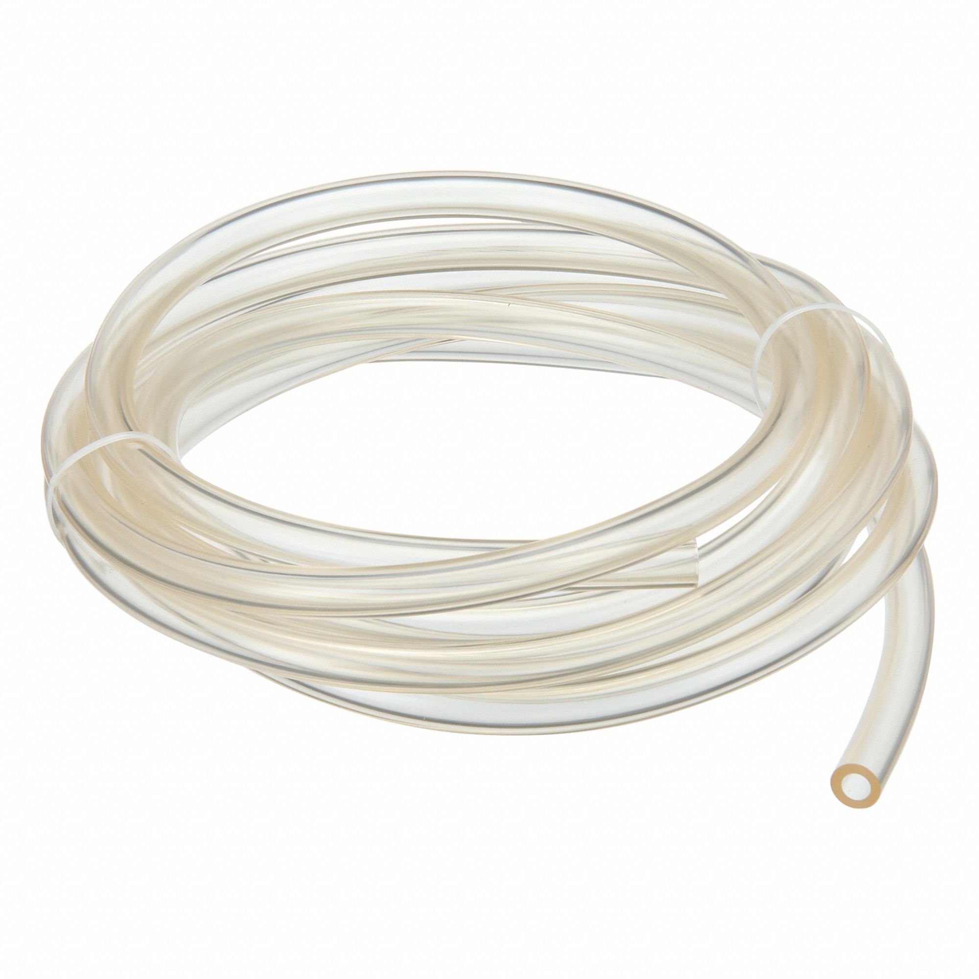 Tubing: PVC, 1/4 in Inside Dia, 7/16 in Outside Dia, 10 ft Lg, Clear, Not Reinforced