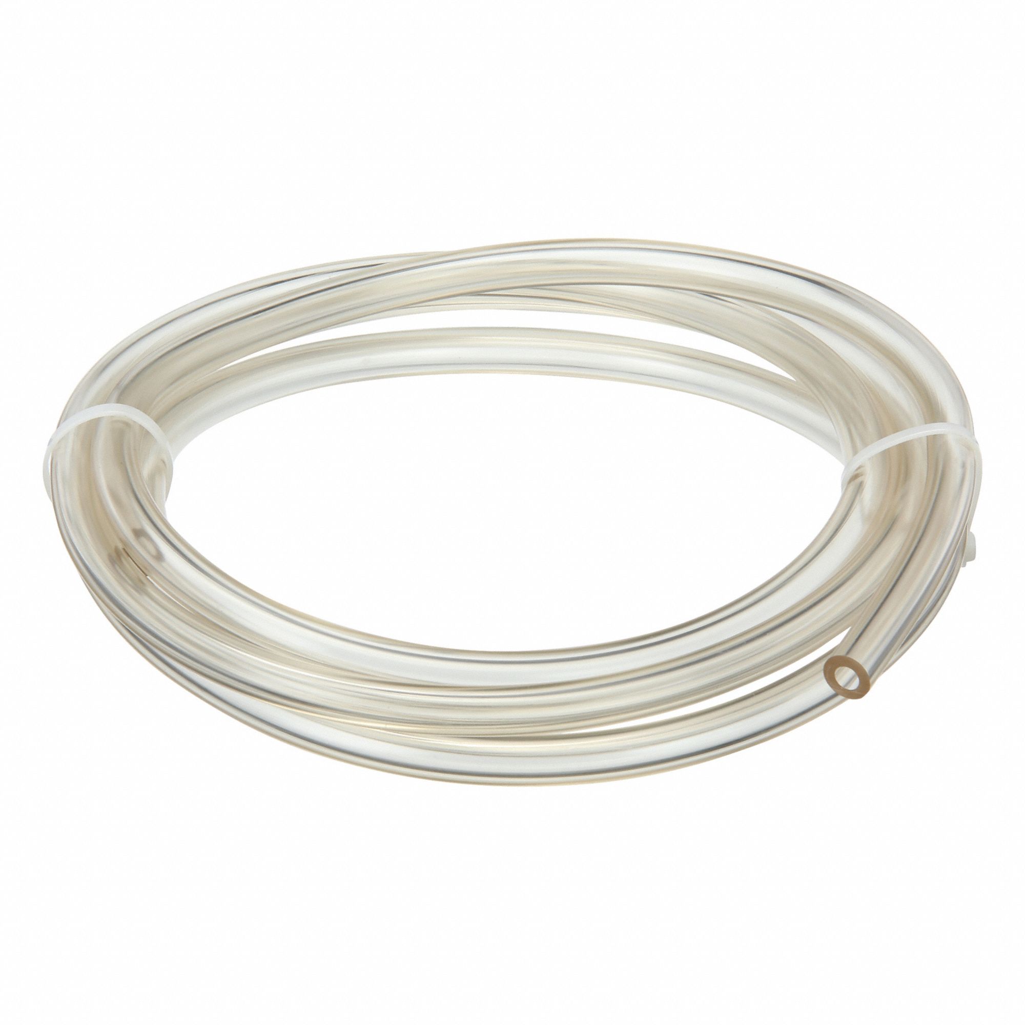 Tubing: PVC, 1/4 in Inside Dia, 1/2 in Outside Dia, 10 ft Lg, Clear, Not Reinforced