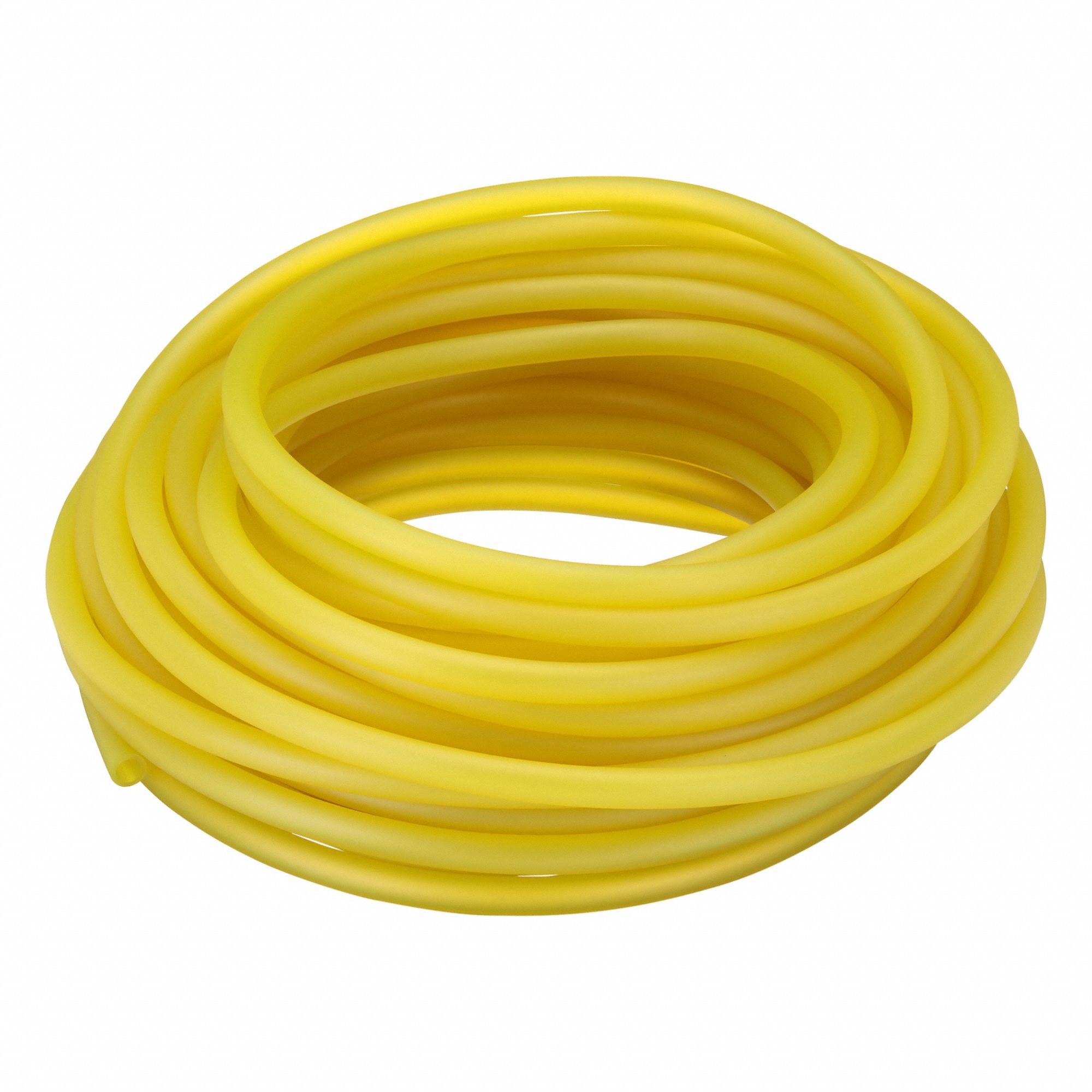 Tubing: PVC, Yellow, 10 mm Inside Dia, 15 mm Outside Dia, 100 ft Overall Lg