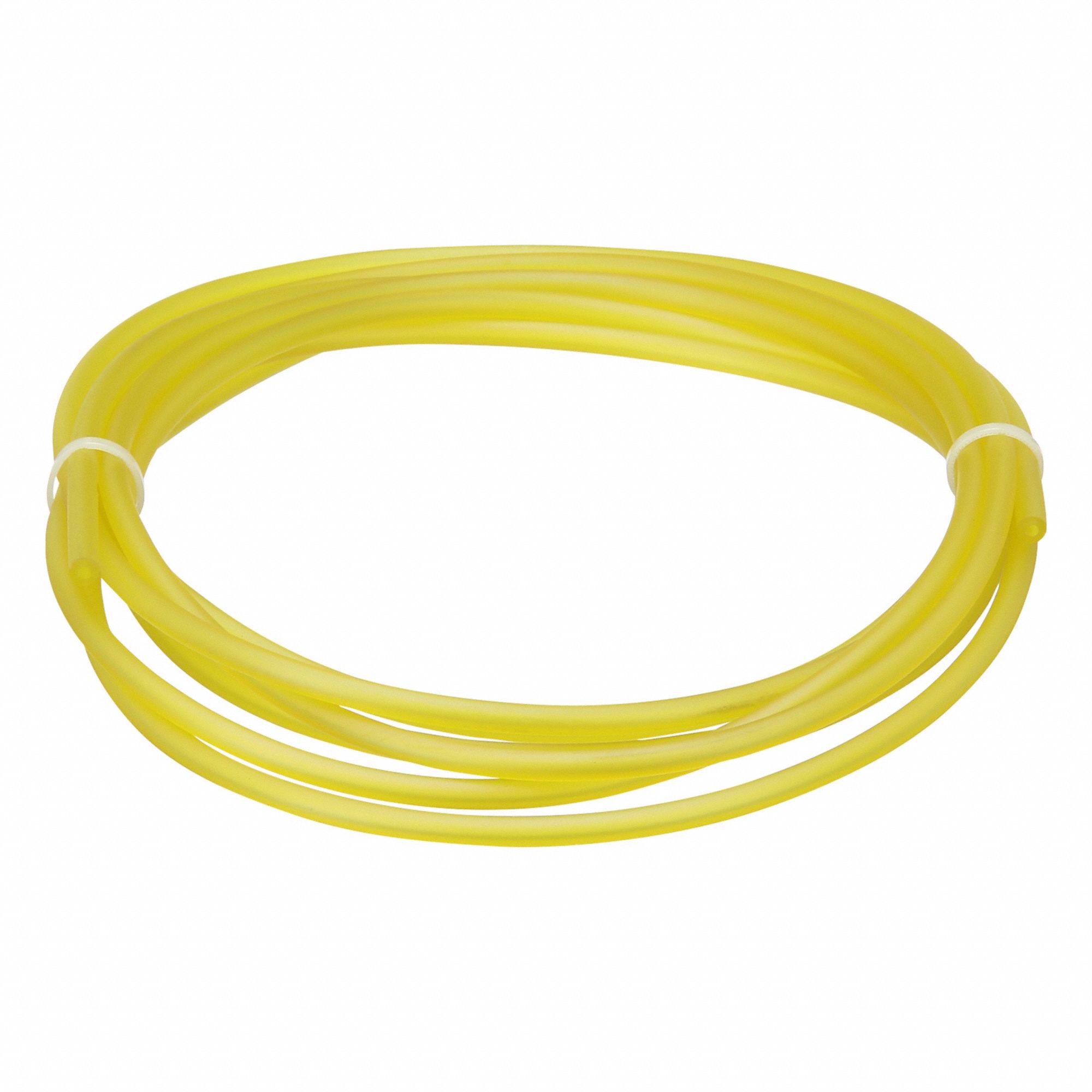 Tubing: PVC, Yellow, 2 mm Inside Dia, 5 mm Outside Dia, 10 ft Overall Lg