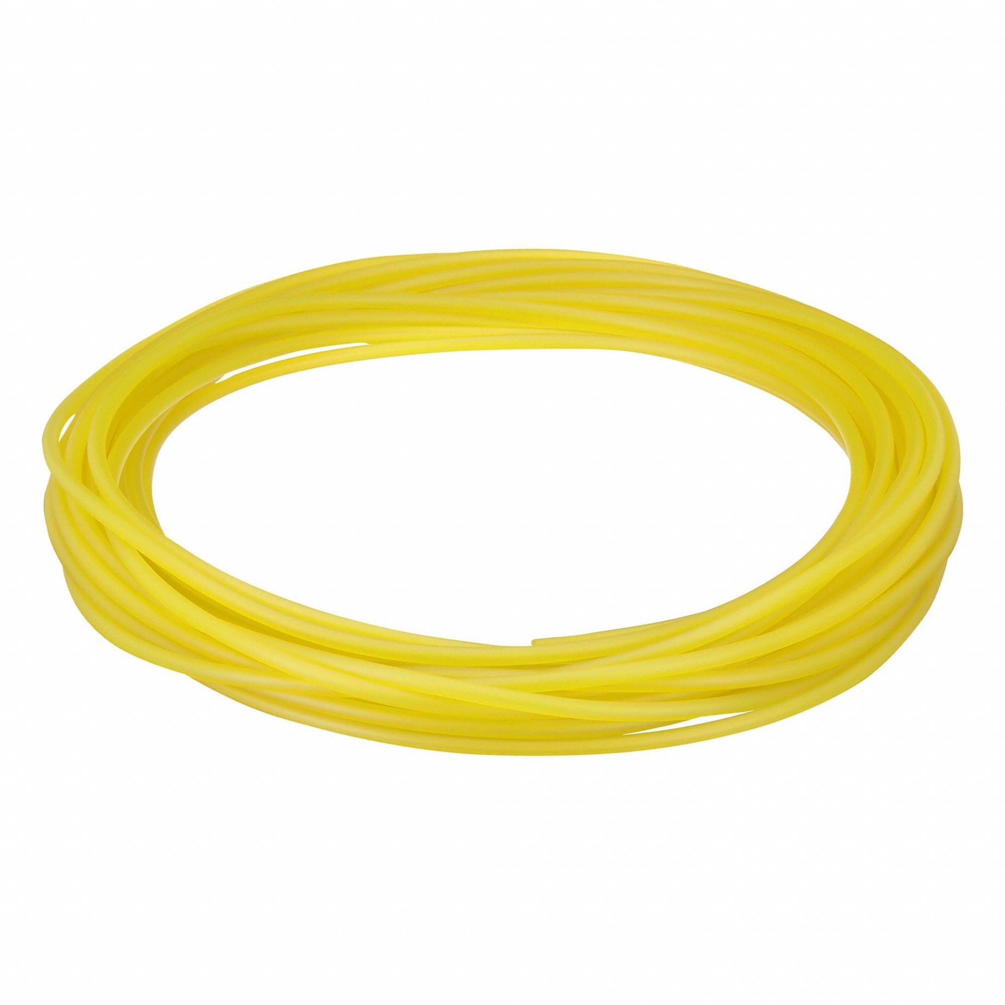 Tubing: PVC, Yellow, 2 mm Inside Dia, 6 mm Outside Dia, 50 ft Overall Lg