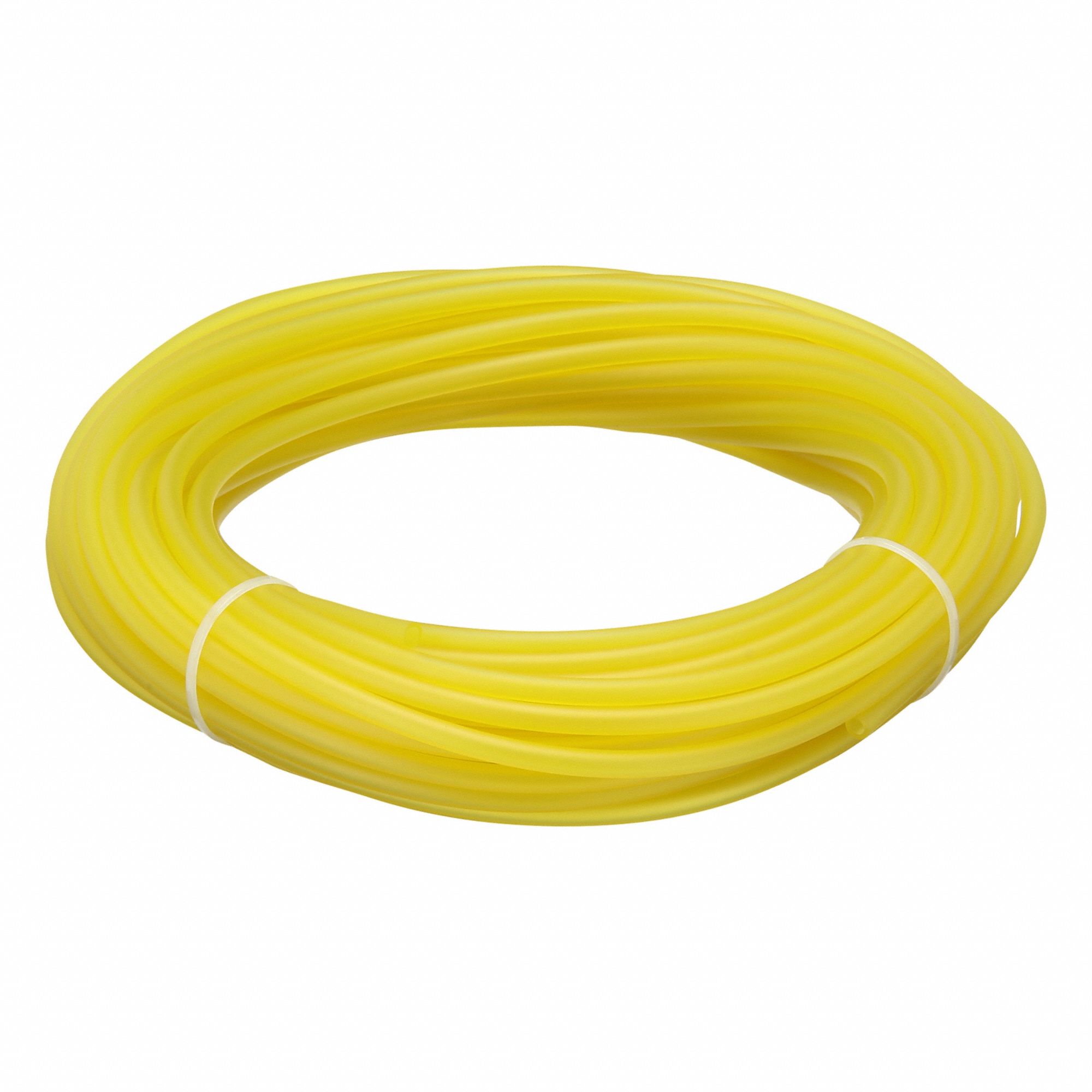 Tubing: PVC, Yellow, 3 mm Inside Dia, 5 mm Outside Dia, 50 ft Overall Lg