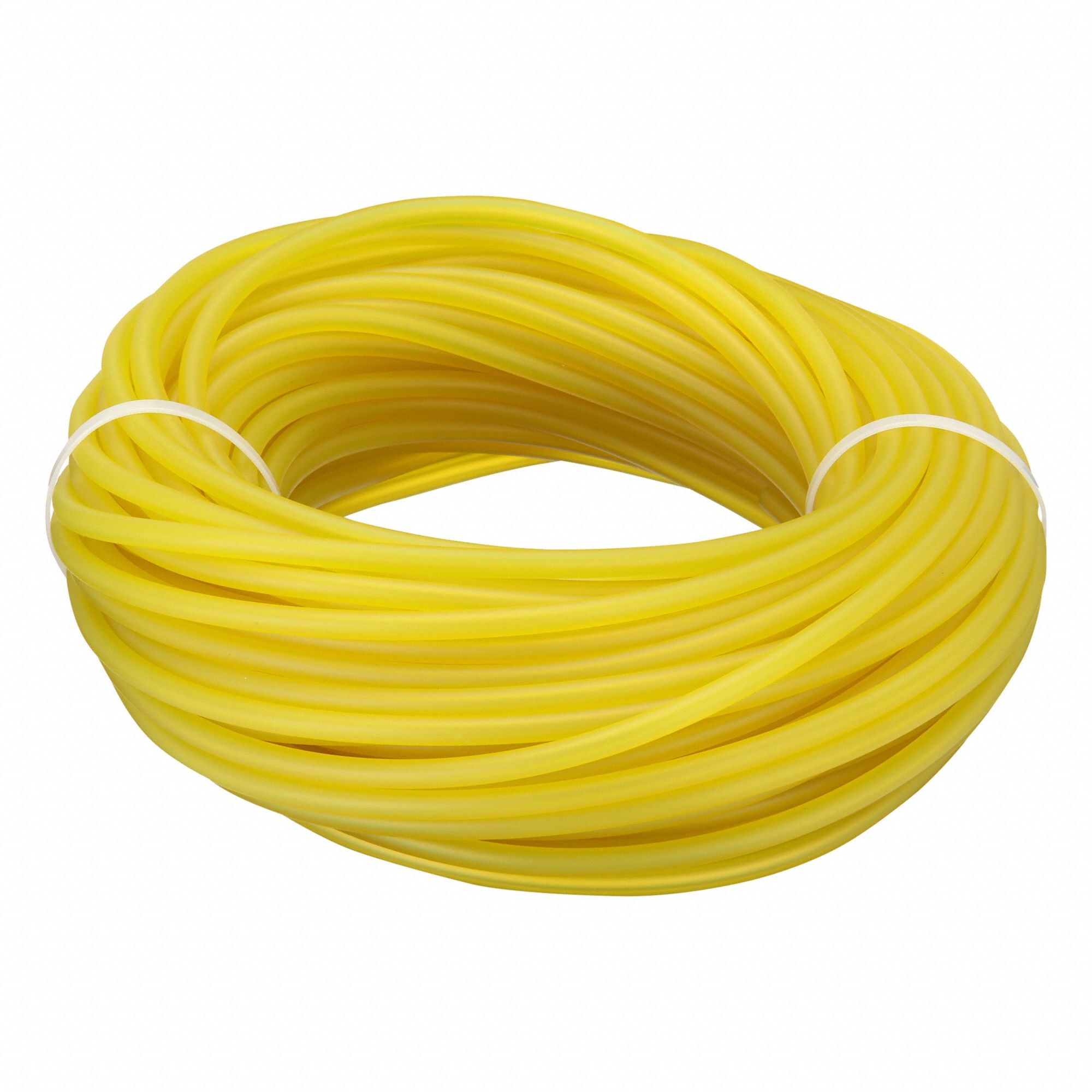Tubing: PVC, Yellow, 3 mm Inside Dia, 7 mm Outside Dia, 100 ft Overall Lg
