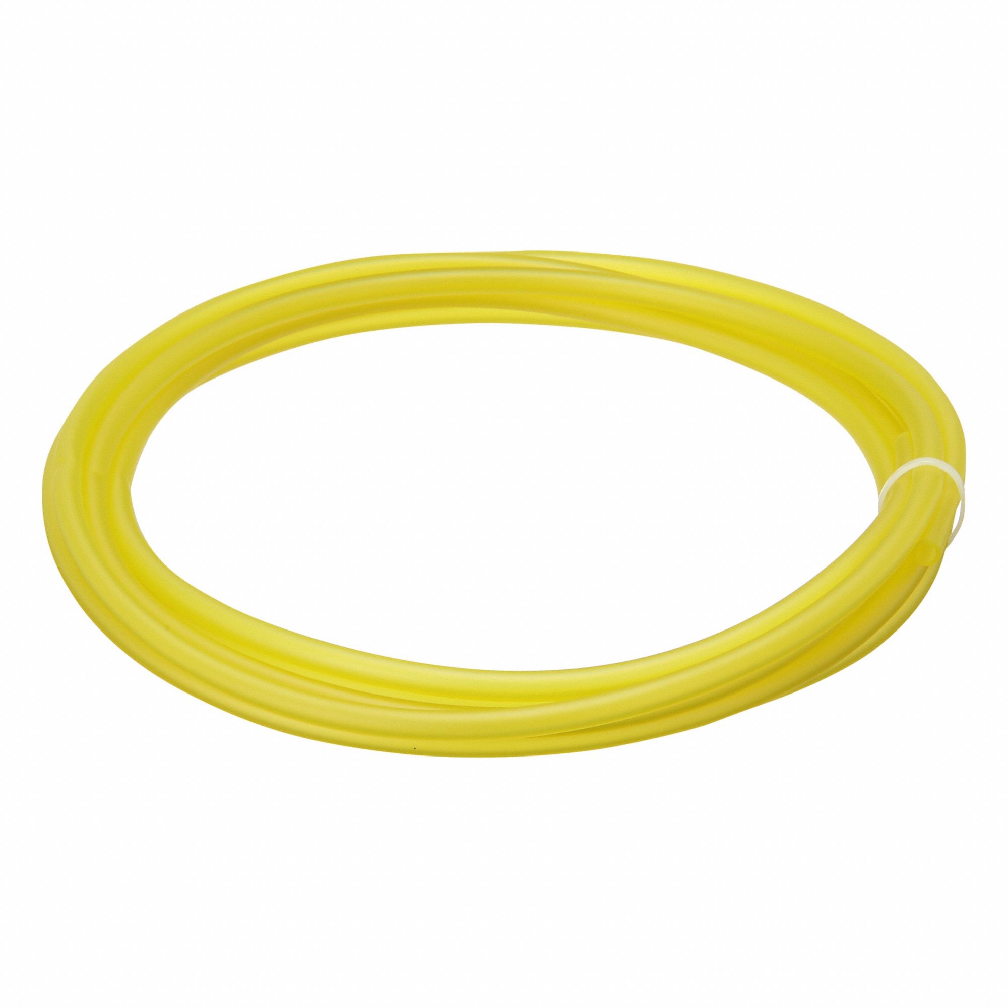 Tubing: PVC, Yellow, 5 mm Inside Dia, 7 mm Outside Dia, 10 ft Overall Lg