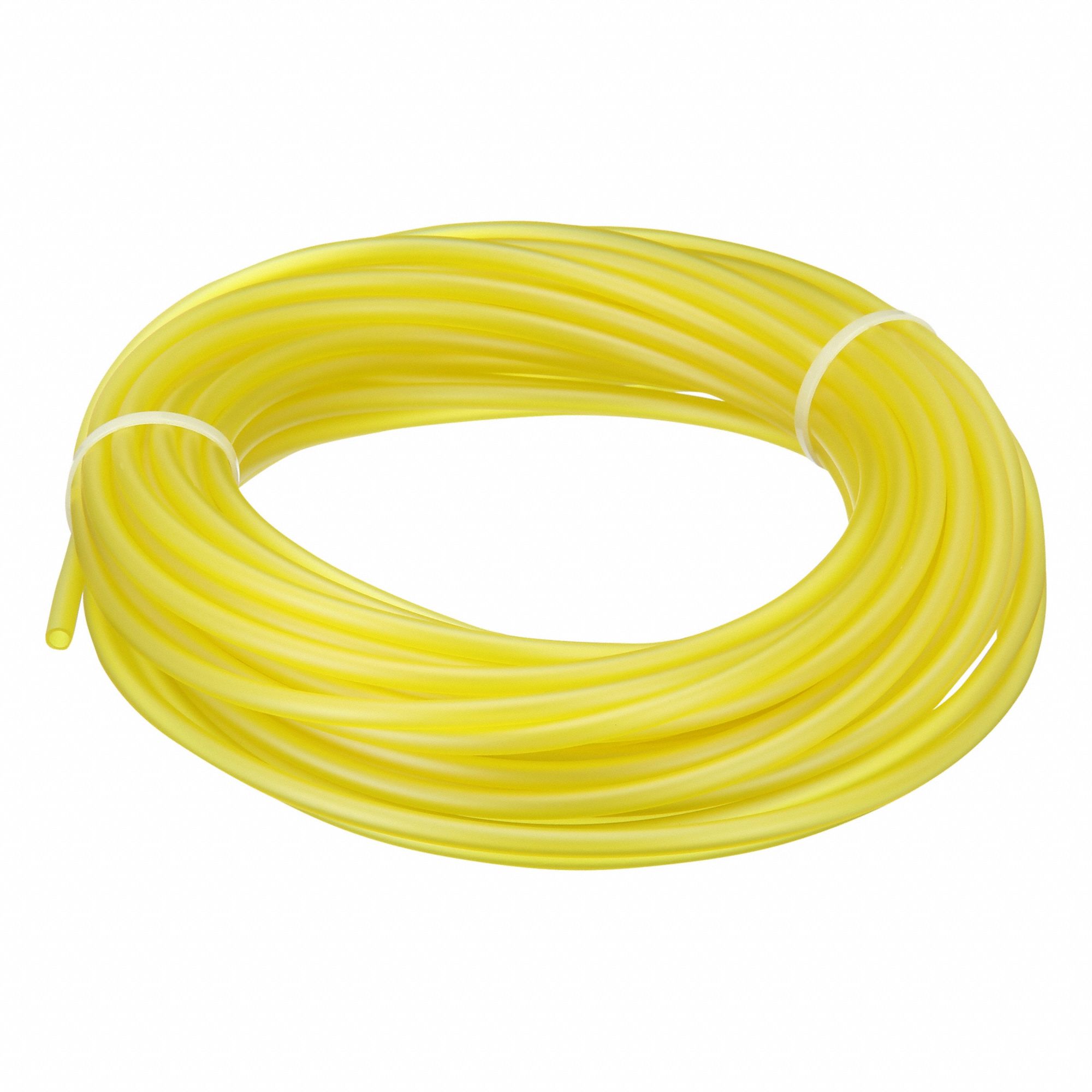 Tubing: PVC, Yellow, 5 mm Inside Dia, 7 mm Outside Dia, 50 ft Overall Lg