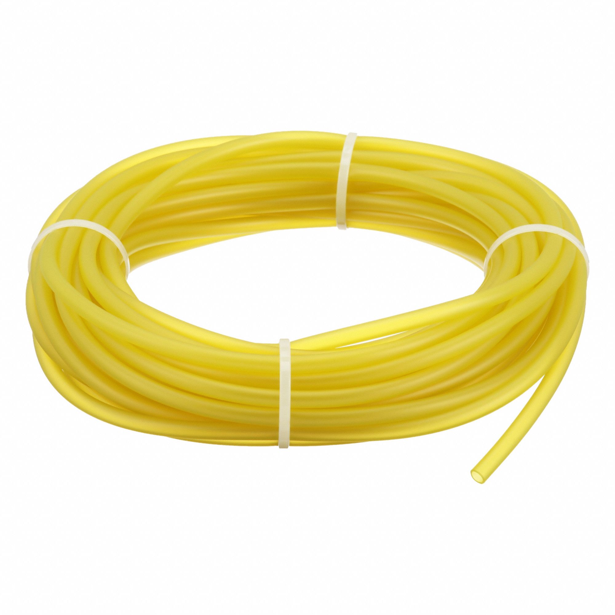 Tubing: PVC, Yellow, 6 mm Inside Dia, 8 mm Outside Dia, 50 ft Overall Lg