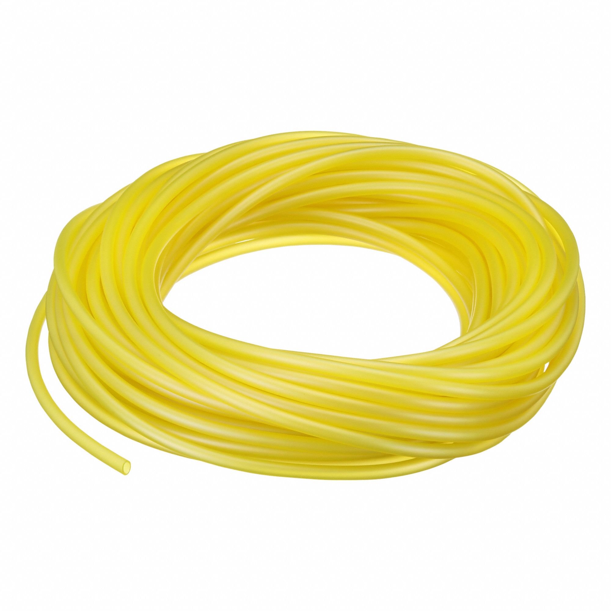 Tubing: PVC, Yellow, 6 mm Inside Dia, 8 mm Outside Dia, 100 ft Overall Lg