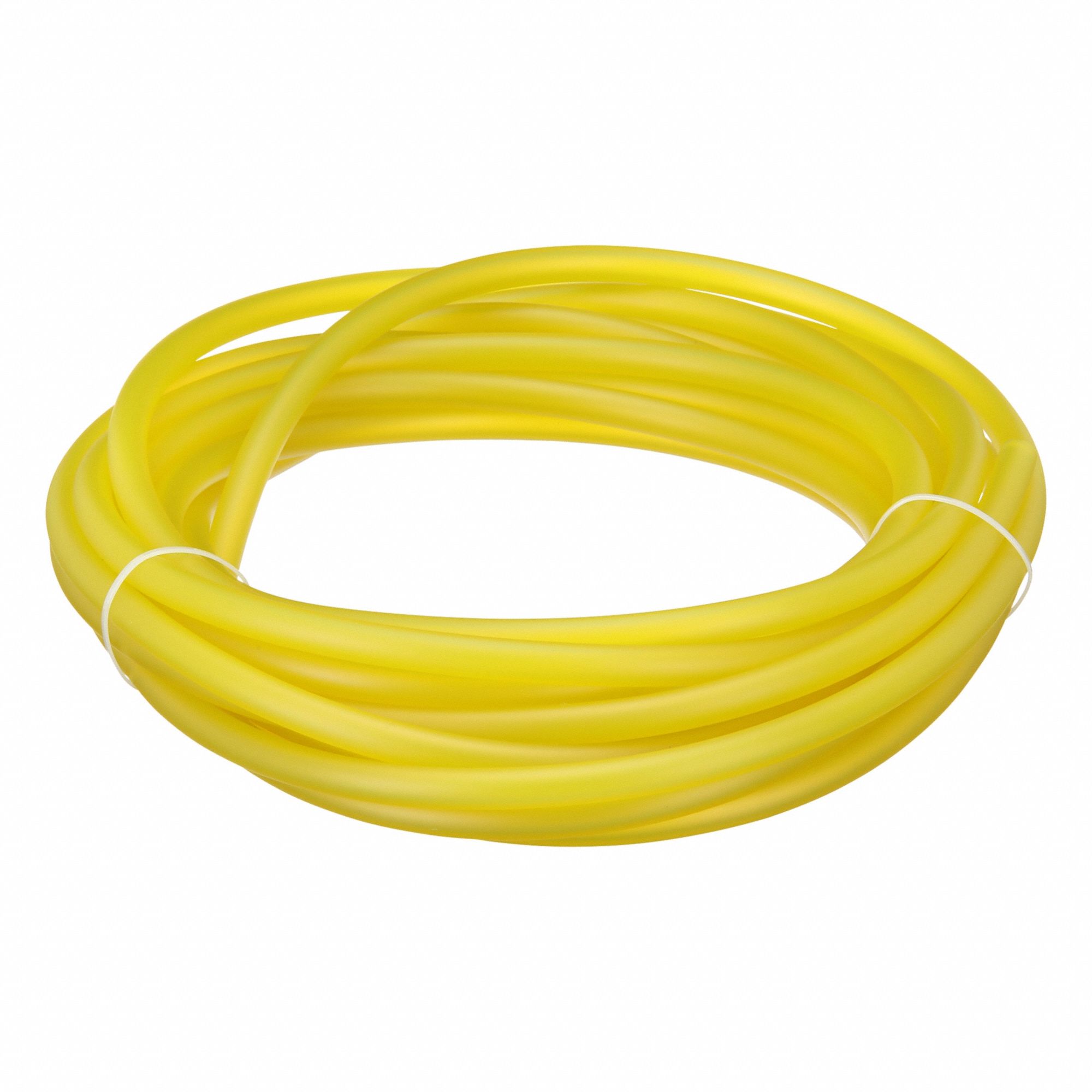 Tubing: PVC, Yellow, 6 mm Inside Dia, 10 mm Outside Dia, 25 ft Overall Lg