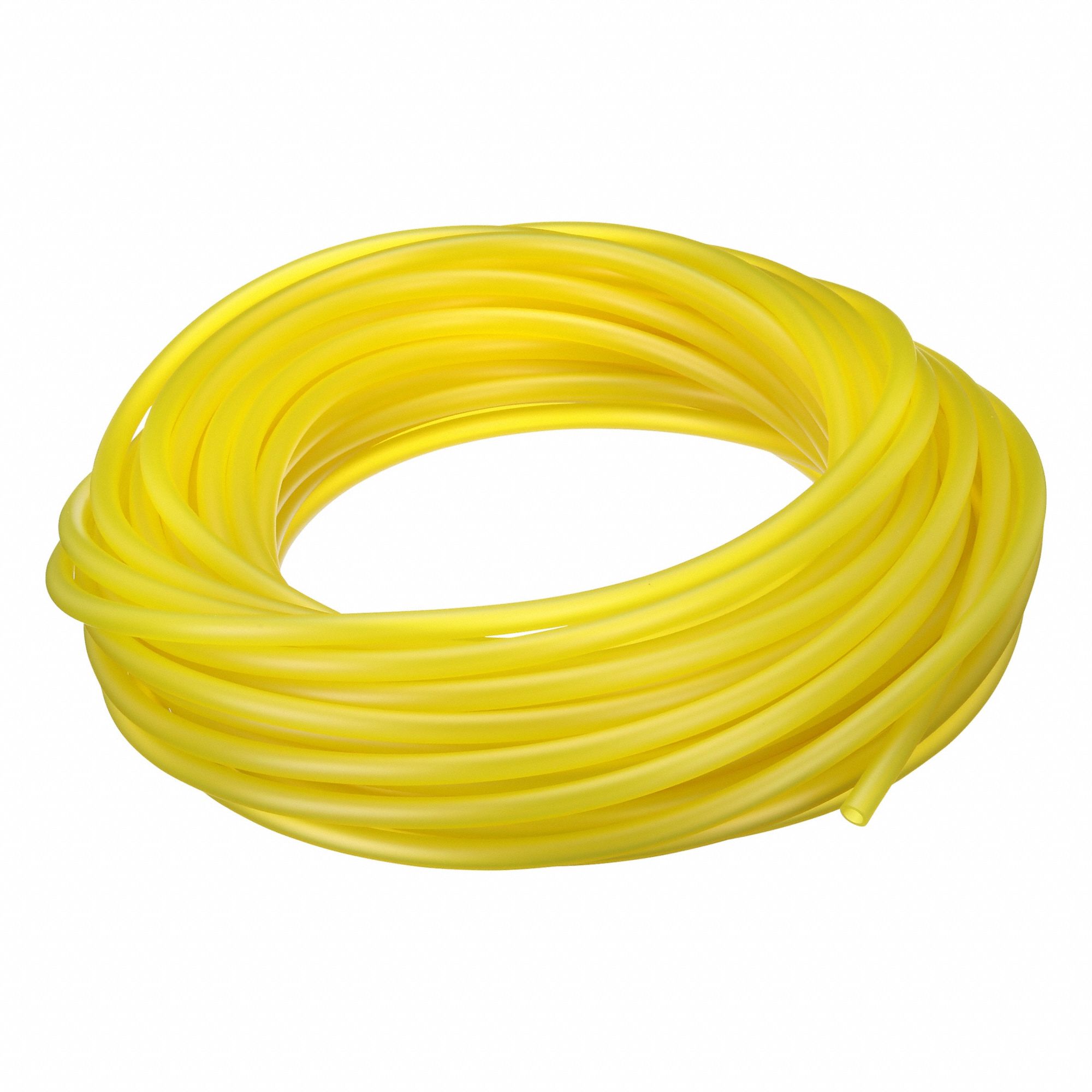 Tubing: PVC, Yellow, 7 mm Inside Dia, 10 mm Outside Dia, 100 ft Overall Lg