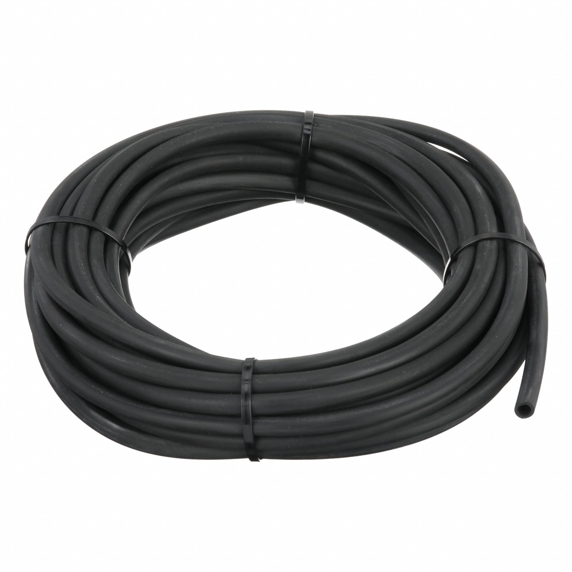 Tubing: EPDM, 1/4 in ID, 3/8 in OD, 50 ft Lg, Black, Not Reinforced