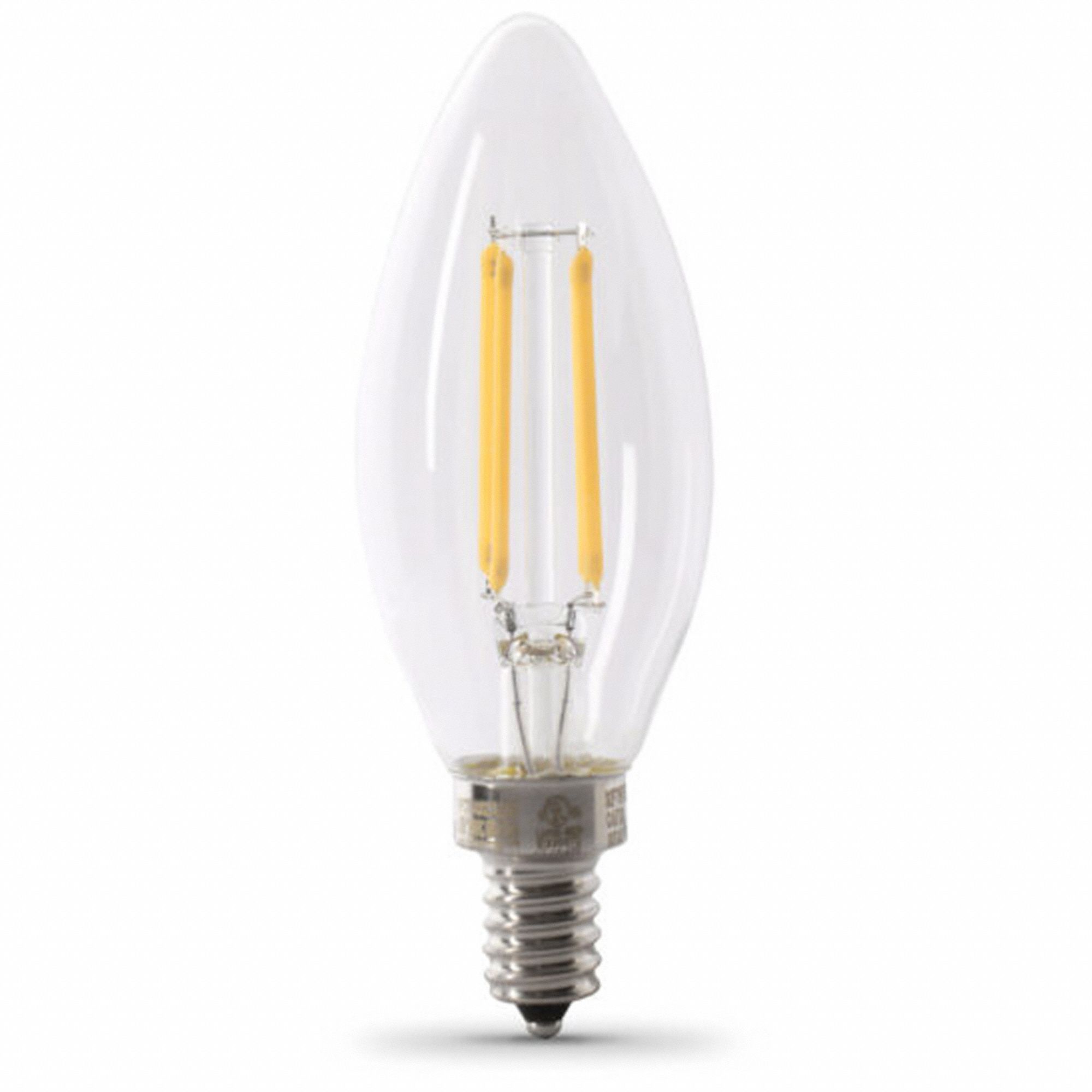 Compact LED Bulb: Candelabra Screw (E12), LED, (B) Bullet, B10, 3.3 W Watt, 2700K