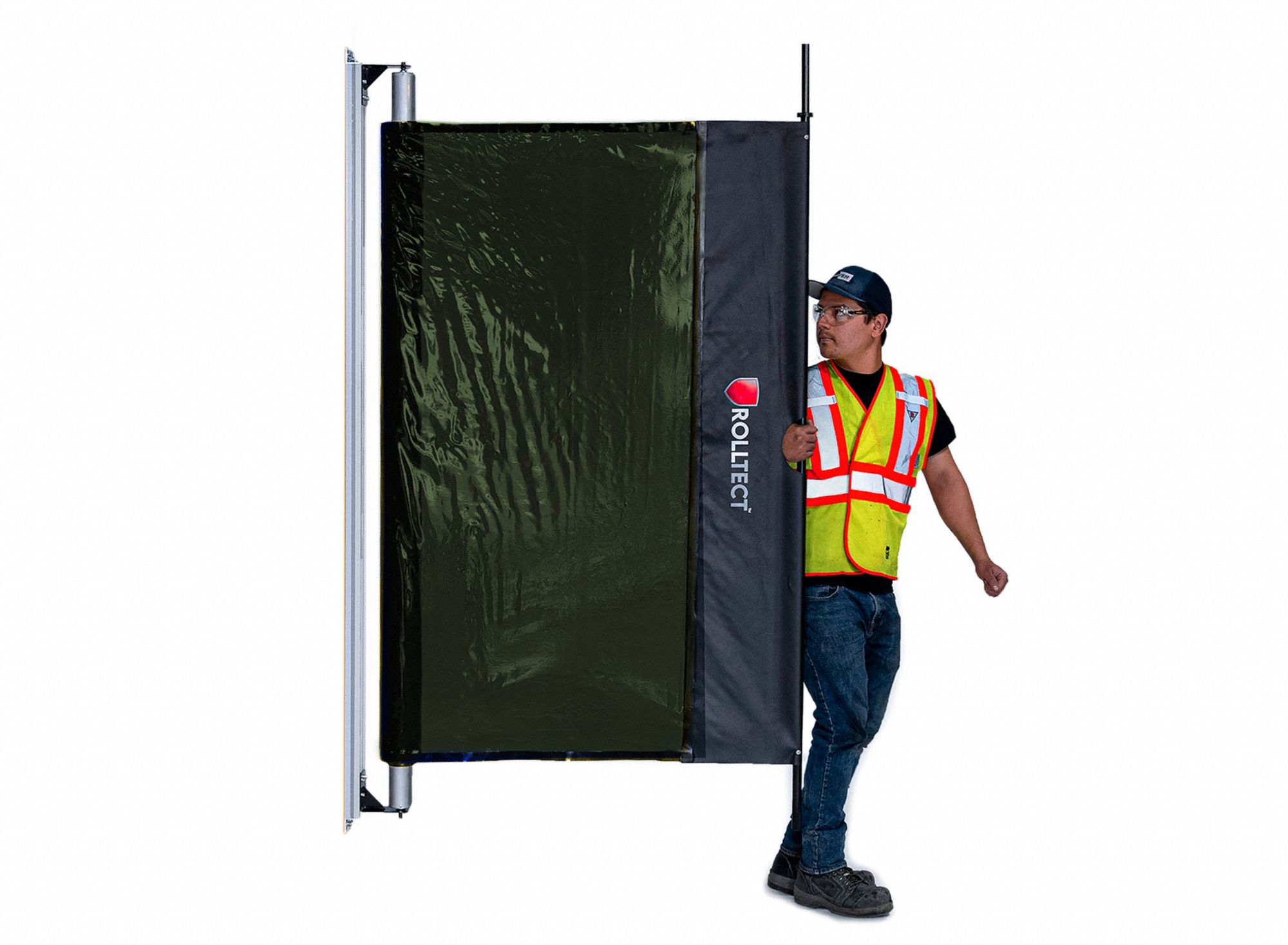 Weld Screen: PVC, 5 1/2 ft Ht, 20 ft Wd, Green, 2 1/2 in Frame, Green