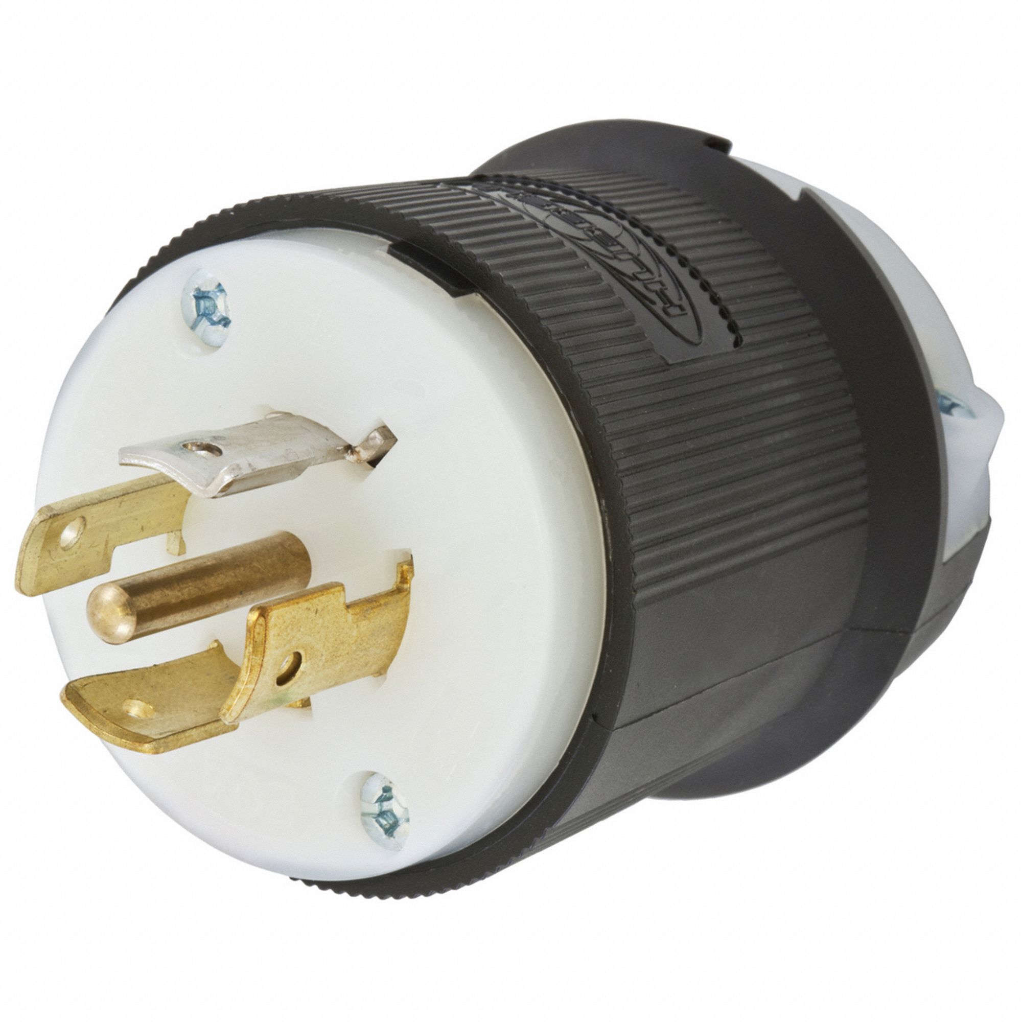 Locking Plug: L22-20P, 277/480V AC, 20 A, 4 Poles, Black/White, Spring Clamp Terminals