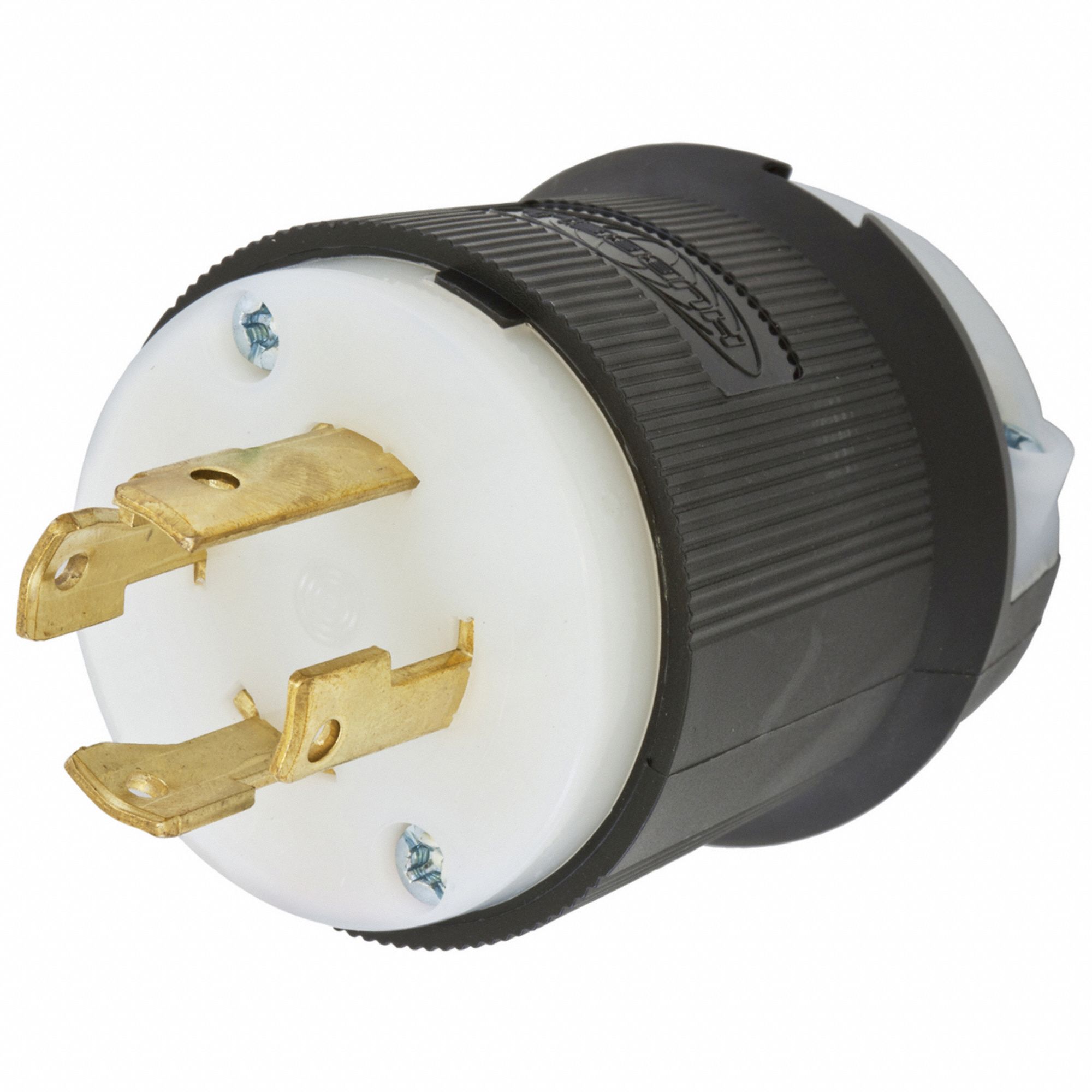 Locking Plug: L16-30P, 480V AC, 30 A, 3 Poles, Black/White, Spring Clamp Terminals