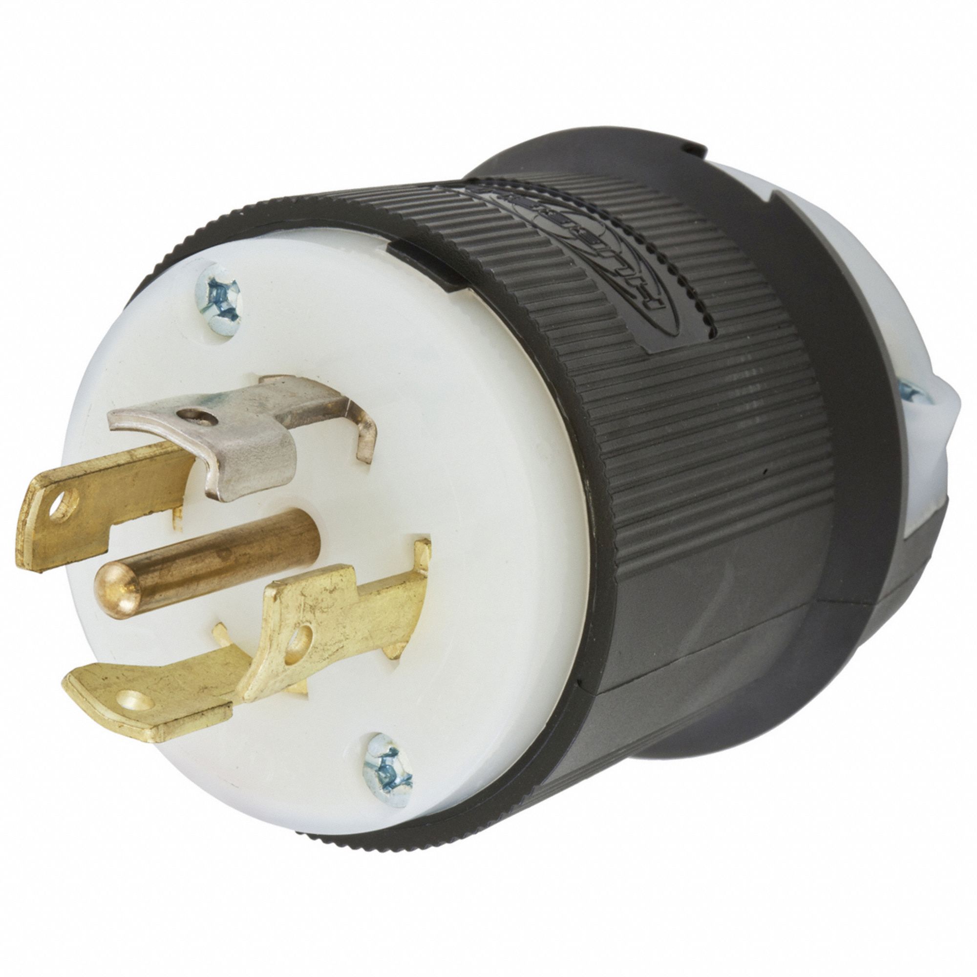 Locking Plug: L22-30P, 277/480V AC, 30 A, 4 Poles, Black/White, Spring Clamp Terminals