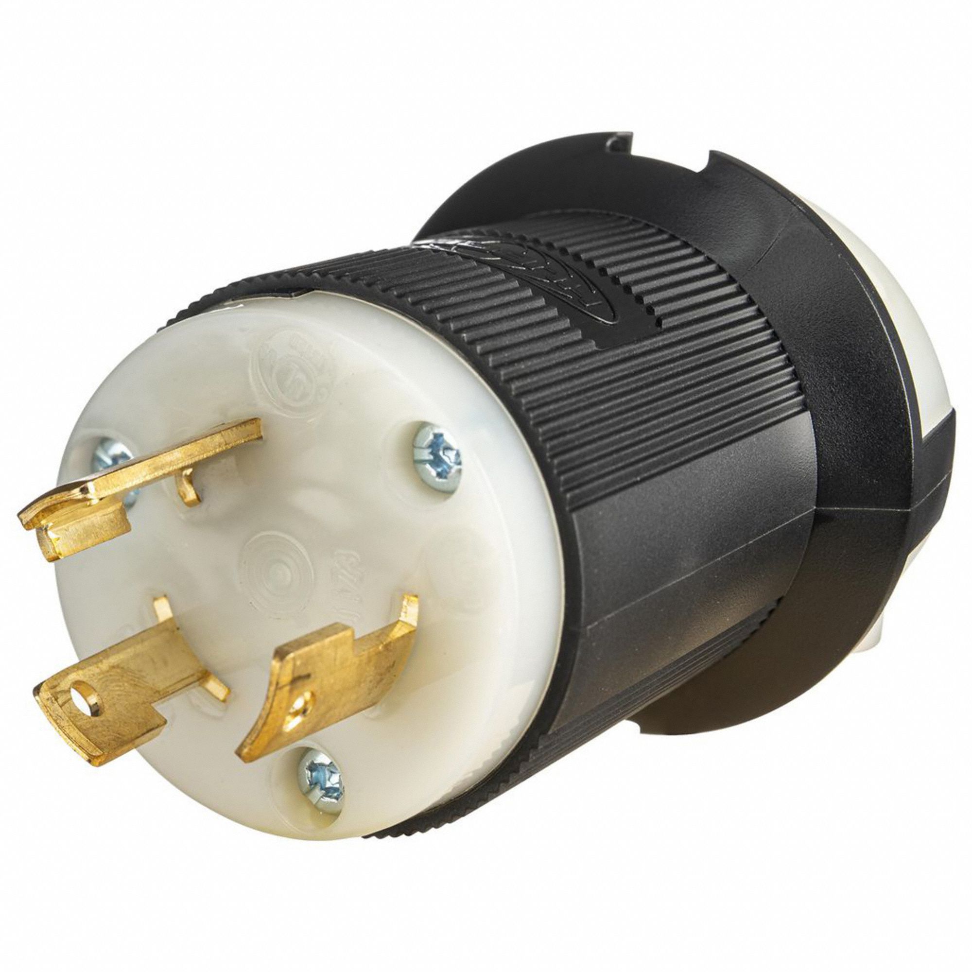 Locking Plug: L5-30P, 125V AC, 30 A, 2 Poles, Black/White, Spring Clamp Terminals