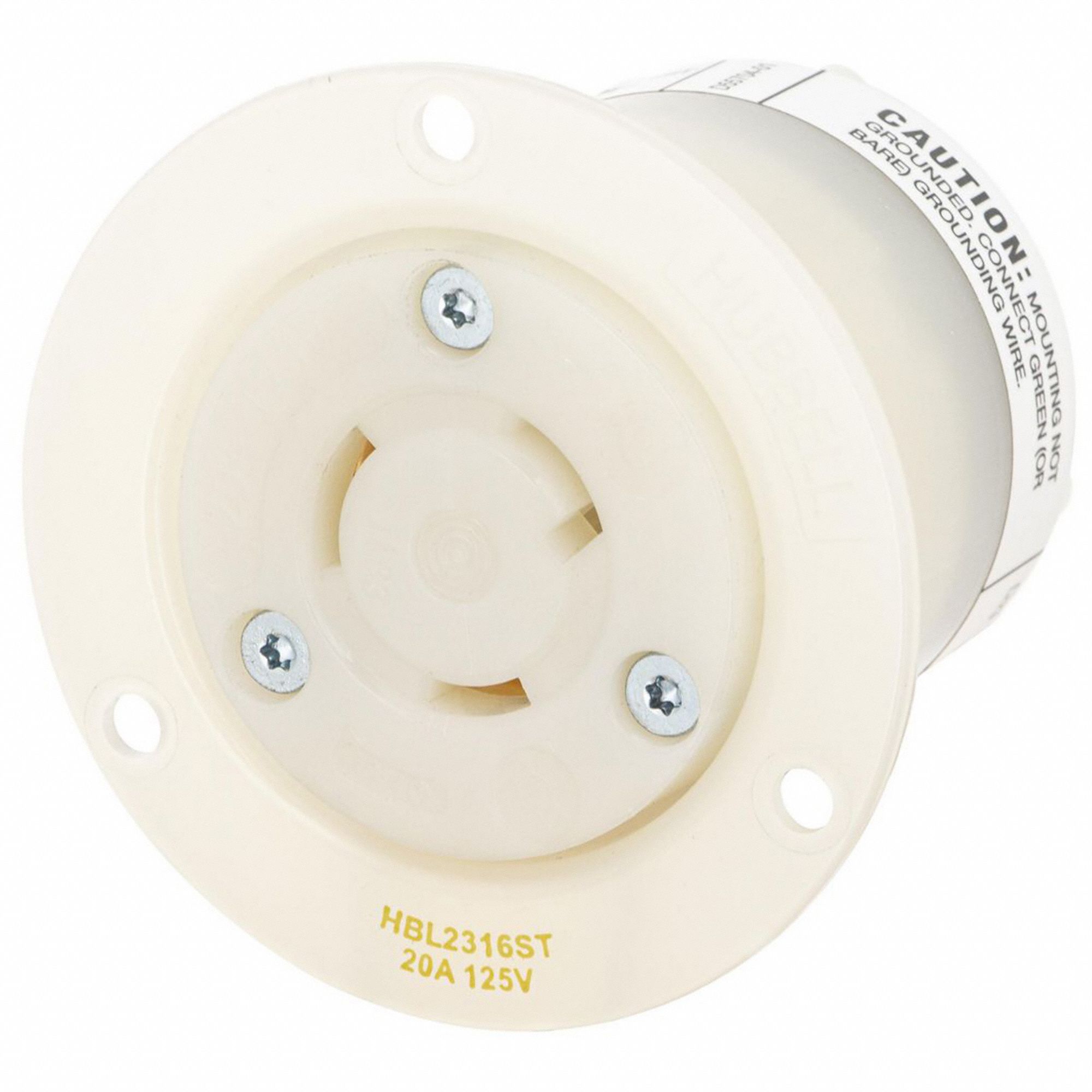 LOCKING RECEPTACLE,20 A,WHITE