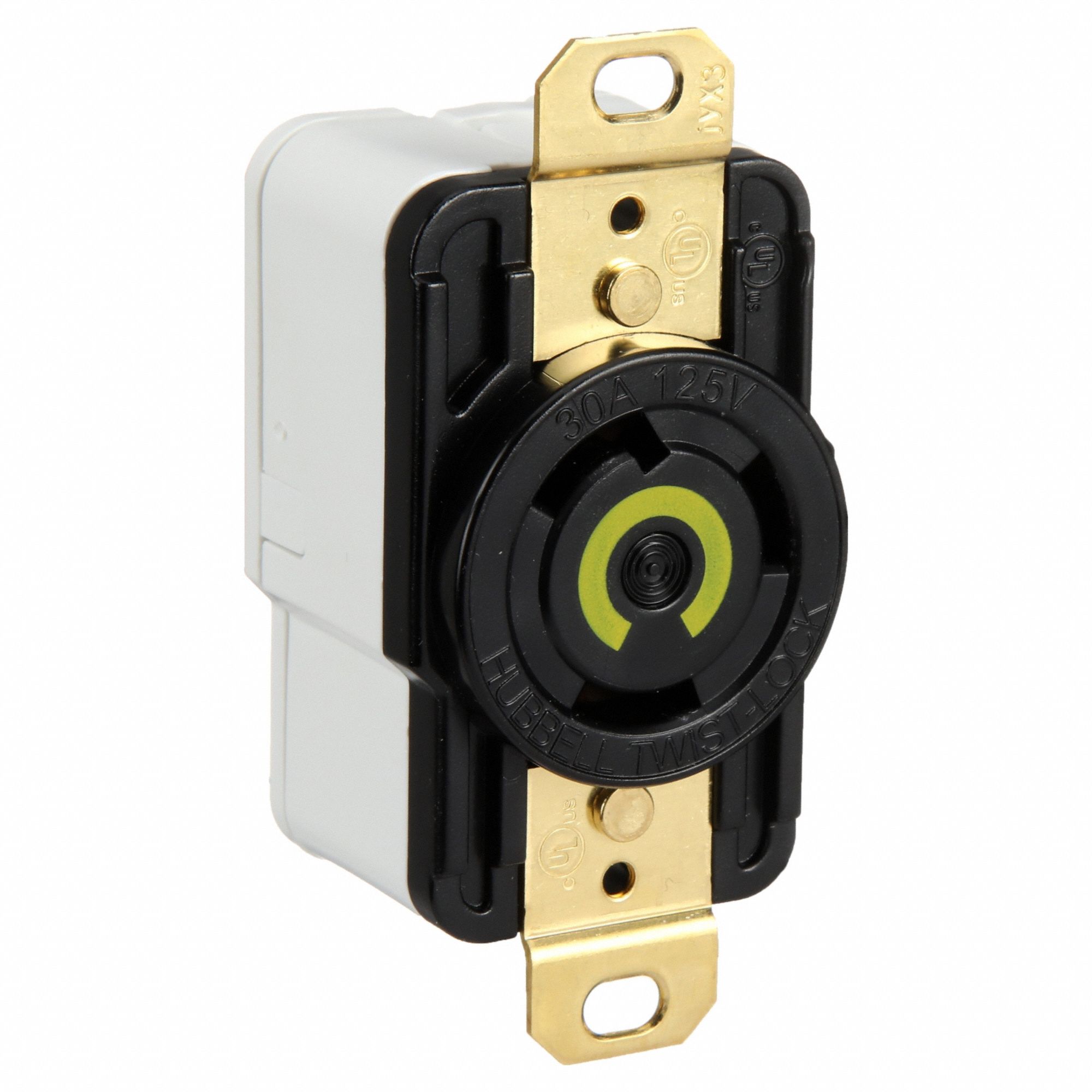 LOCKING RECEPTACLE,30 A,BLACK