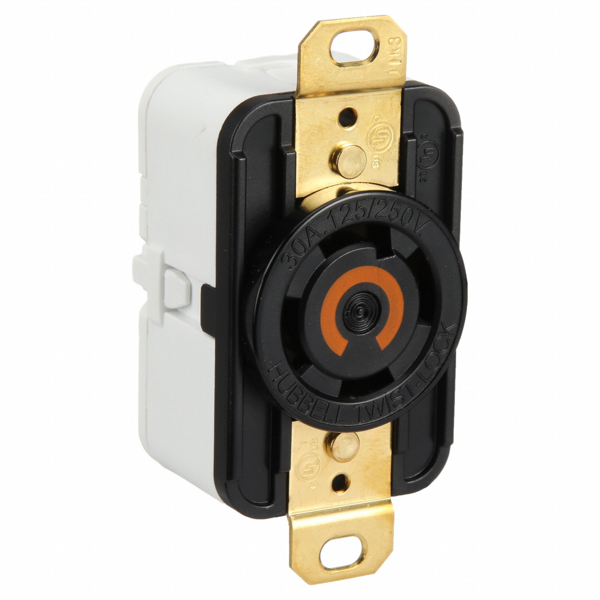 LOCKING RECEPTACLE,30 A,BLACK