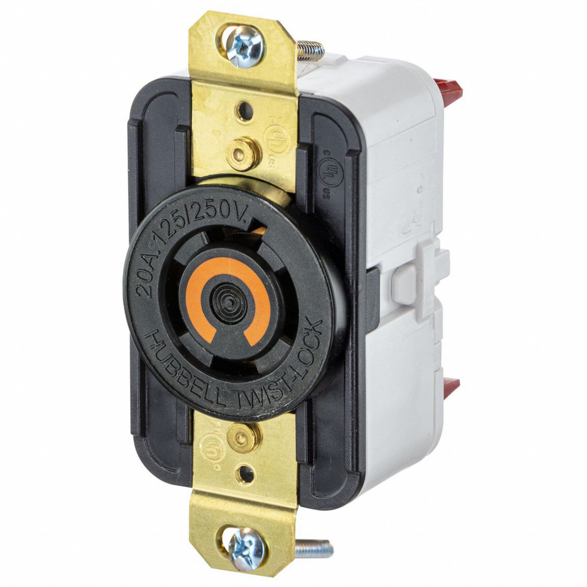 LOCKING RECEPTACLE,20 A,BLACK
