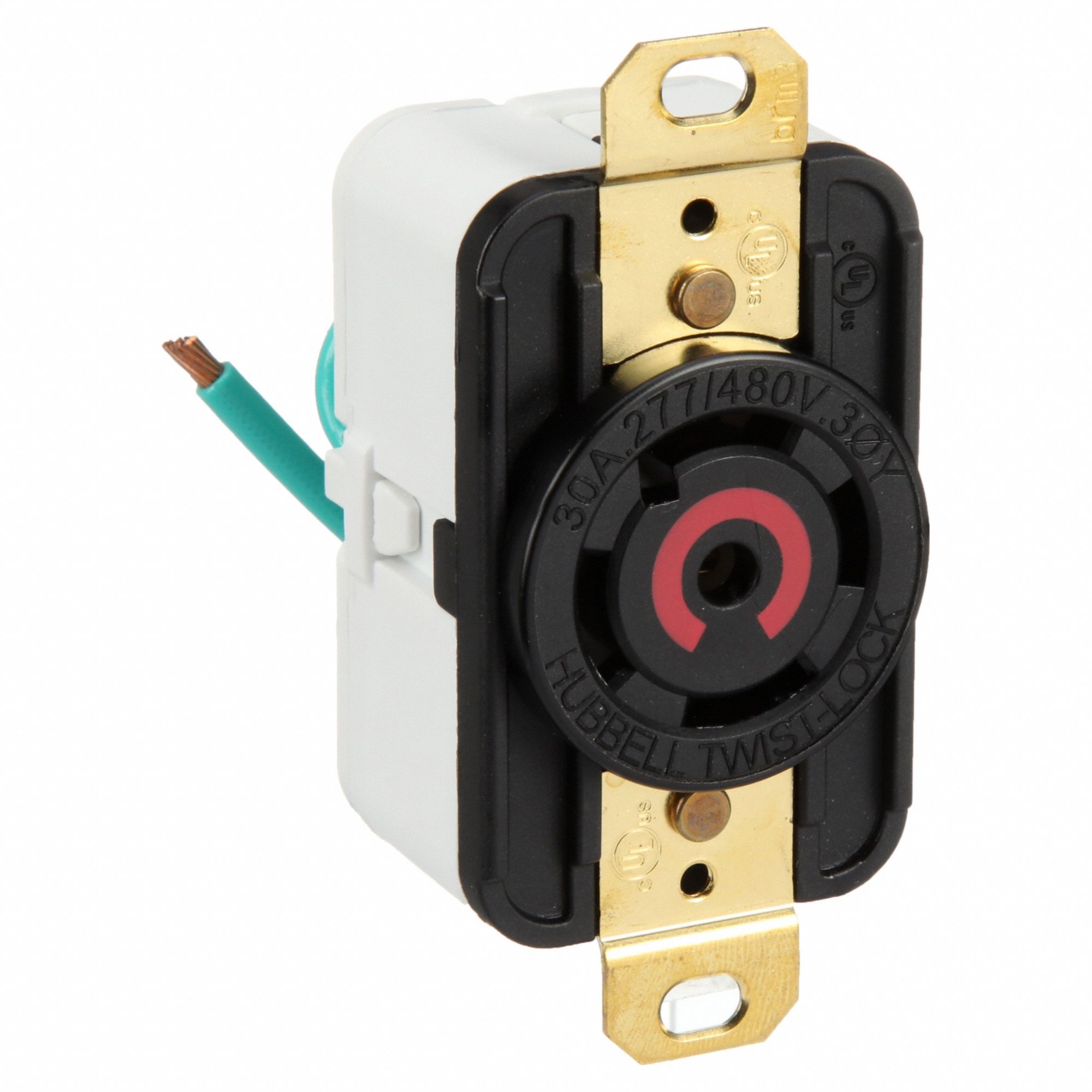 LOCKING RECEPTACLE,30 A,BLACK