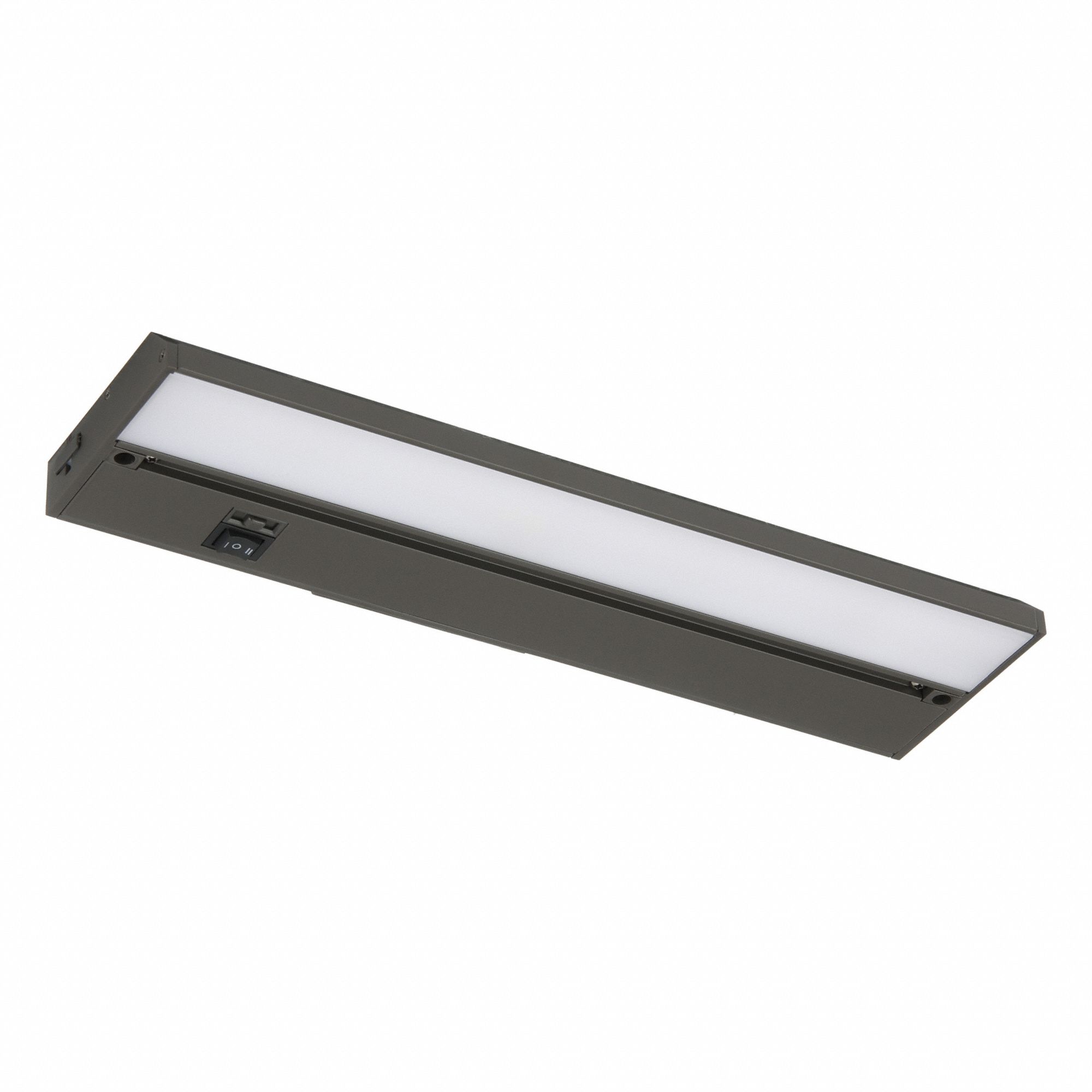 LED Under Cabinet: 14 in Lg, 437 lm, 2700K/3000K/4000K, 6.7 W, Plug-In or Hardwired, Bronze, 1 in Ht