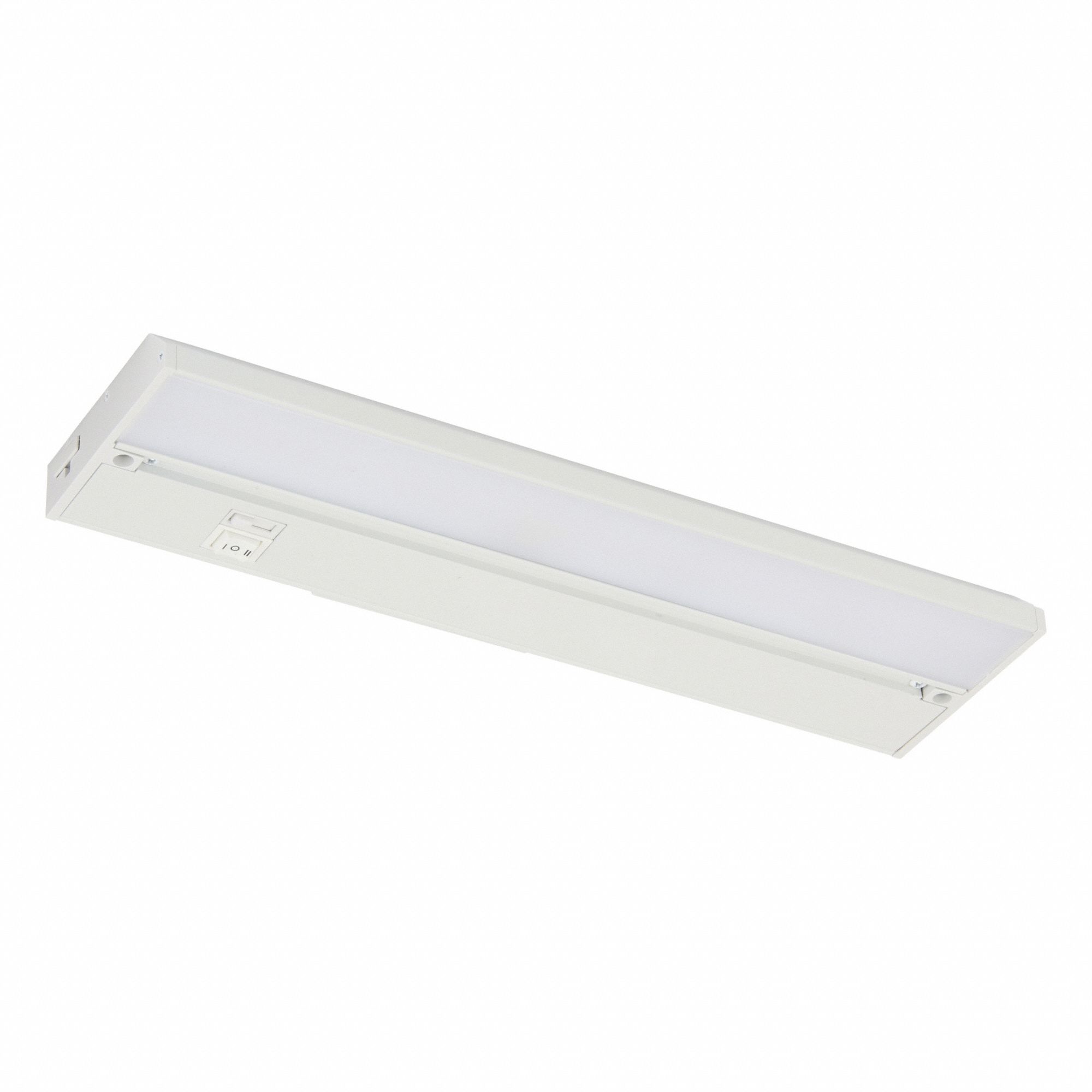 LED Under Cabinet: 14 in Lg, 437 lm, 2700K/3000K/4000K, 6.7 W, Plug-In or Hardwired, White, Aluminum