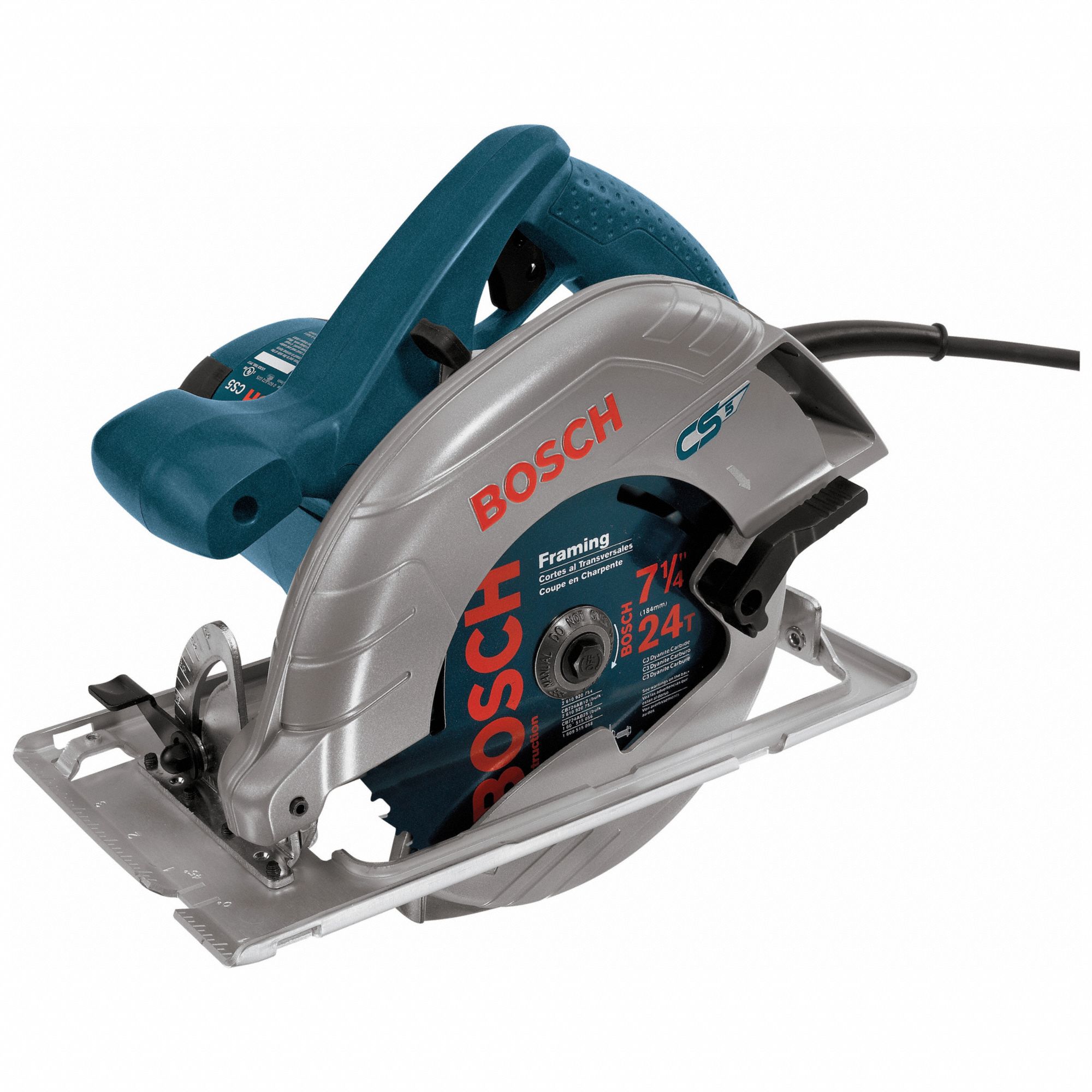 Circular Saw: 7 1/4 in Blade Dia., 15 A Current, Left, Left, 0°to 56°, 0° Bevel Angle - Min