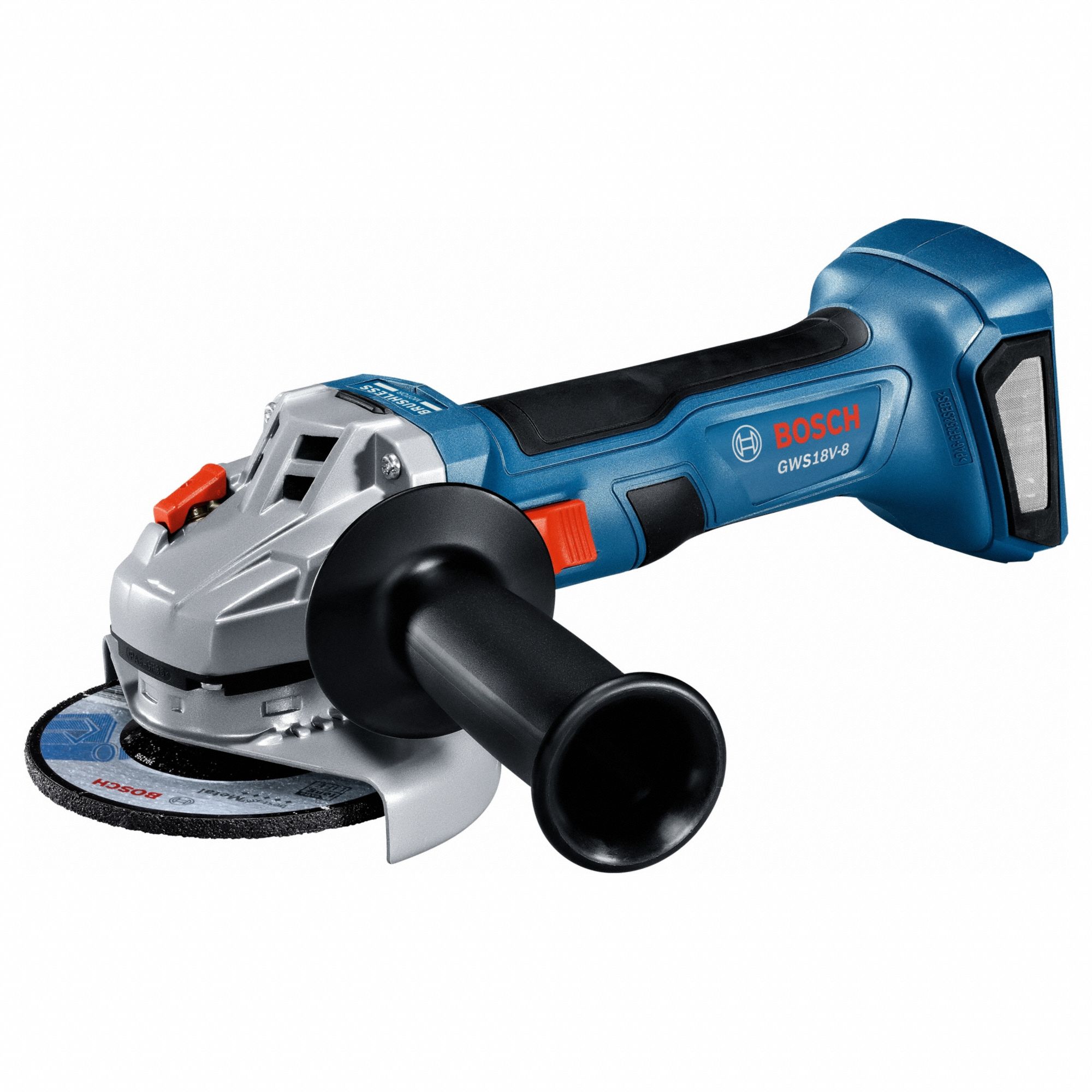Angle Grinder: 4 1/2 in Wheel Dia, Brushless Motor, 18V DC, Std Head, Barrel Grip Grip, Tool Only