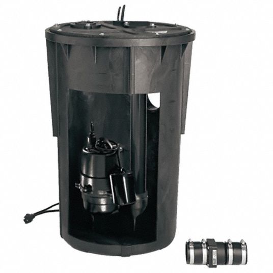 SIMER Sewage Ejector System 1/2 HP, 115V, Tethered, 5,400 gph Flow