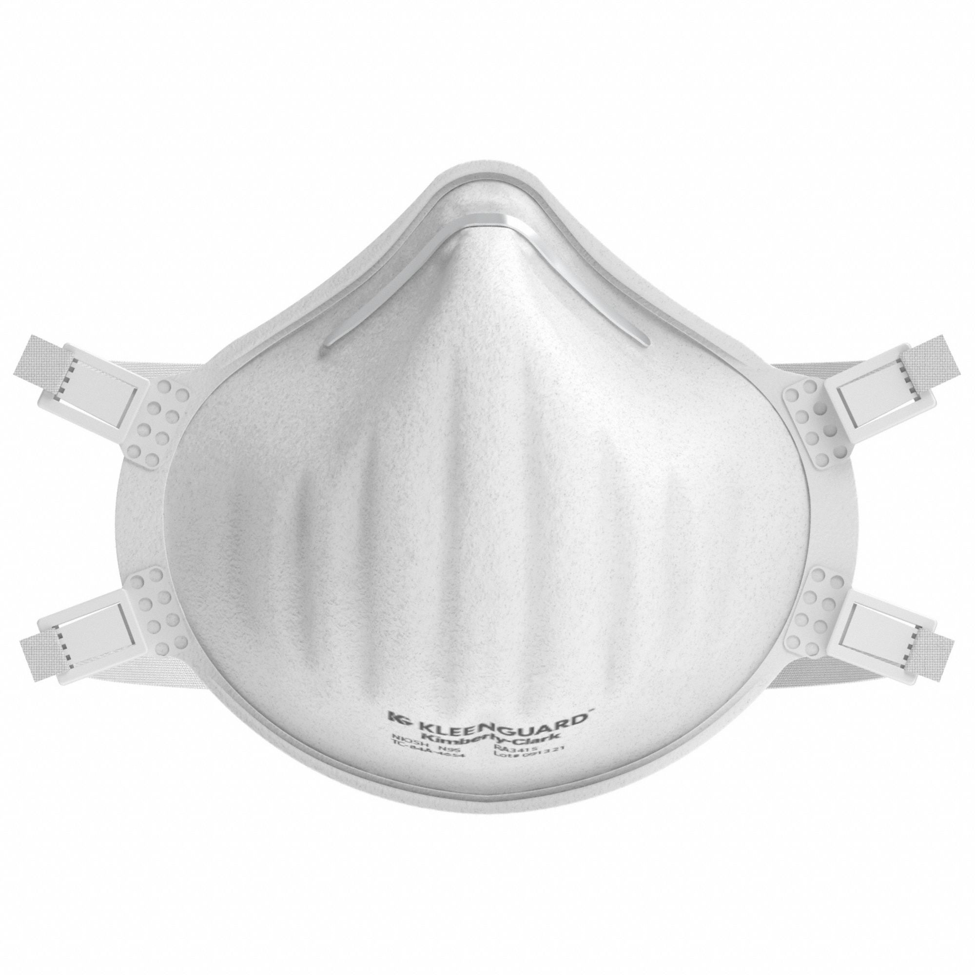 Particulate Respirator: Adj, Molded Nose Clip, Comfort, White, Universal Mask Size, N95, 10 PK