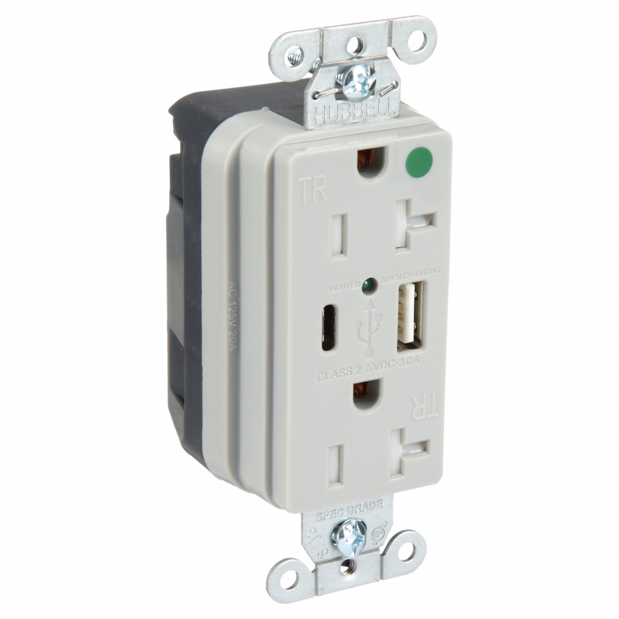 Hospital-Grade Straight-Blade Receptacles with USB Ports