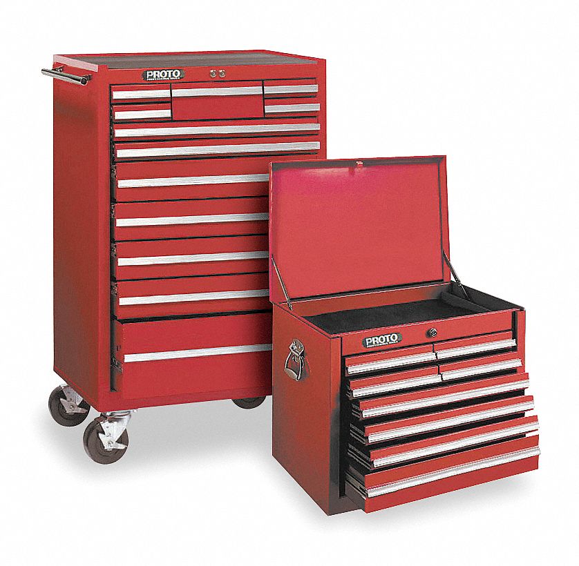 PROTO Red Heavy Duty Tool Chest and Combination, 61 inH X 27