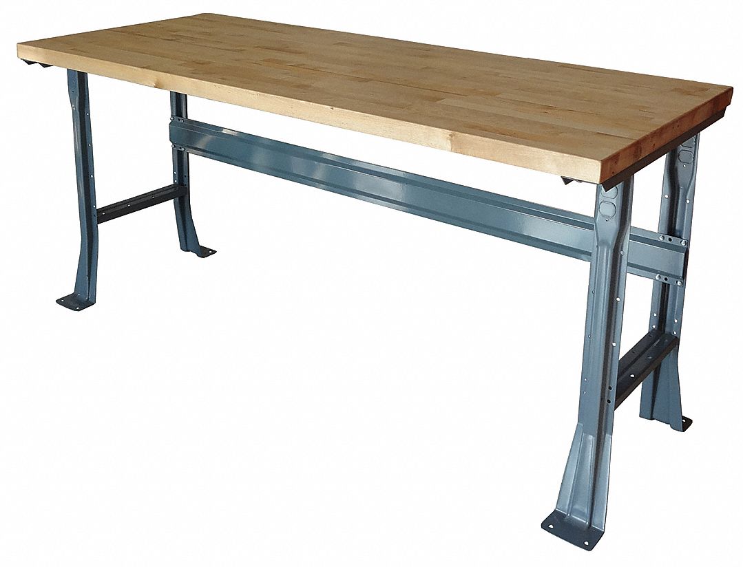 GRAINGER APPROVED Workbench, Butcher Block, 30 in Depth, 34 in Height