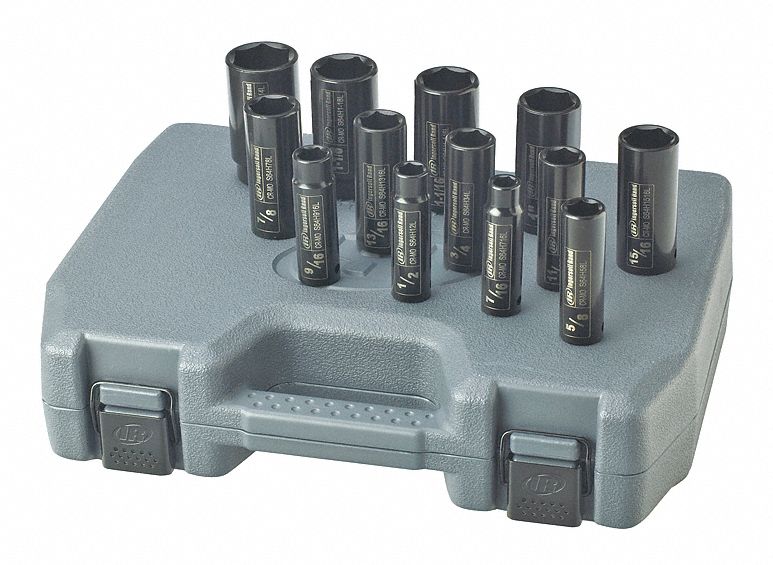 WESTWARD Socket Bit Set: 3/8 in Drive Size, 27 Pieces, 1 27/32 in Overall  Lg, Metric/SAE