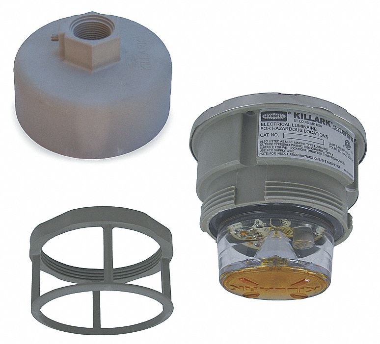 Hazardous Location Signal Light: LED, 120 to 240 V AC, 5 1/2 in Overall Ht, Amber