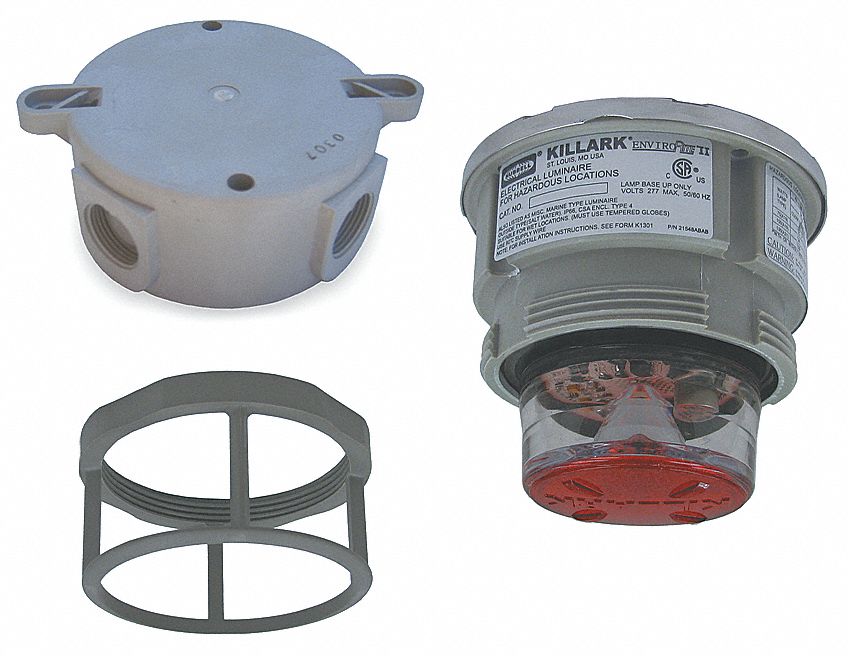 Hazardous Location Signal Light: LED, 120 to 240 V AC, 5 1/2 in Overall Ht, Red